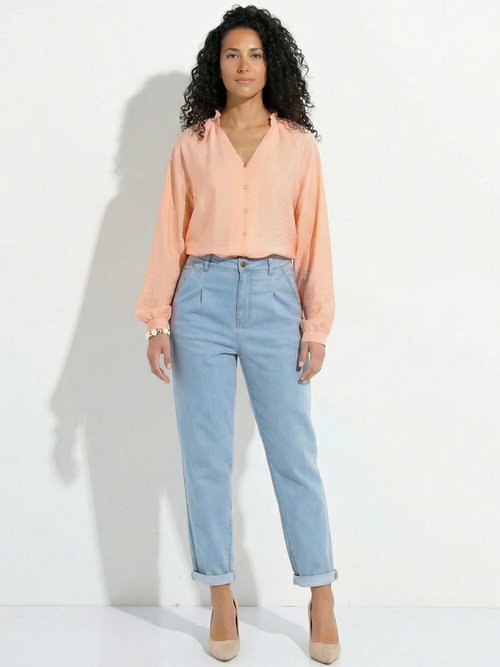 Chemisier raglan ample col V boutonné Femme Orange CLAREL SF1