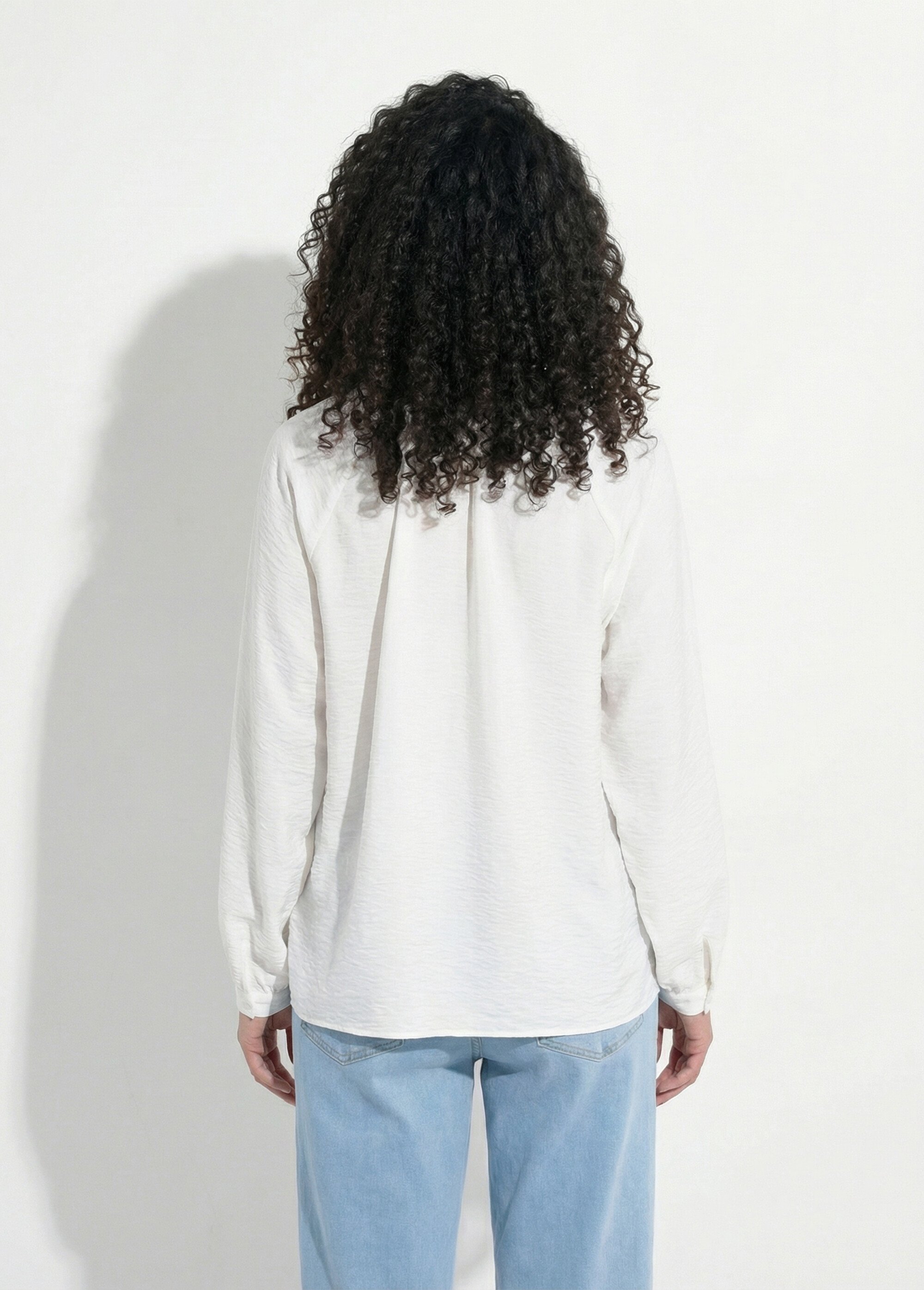 Chemisier raglan ample col V boutonné