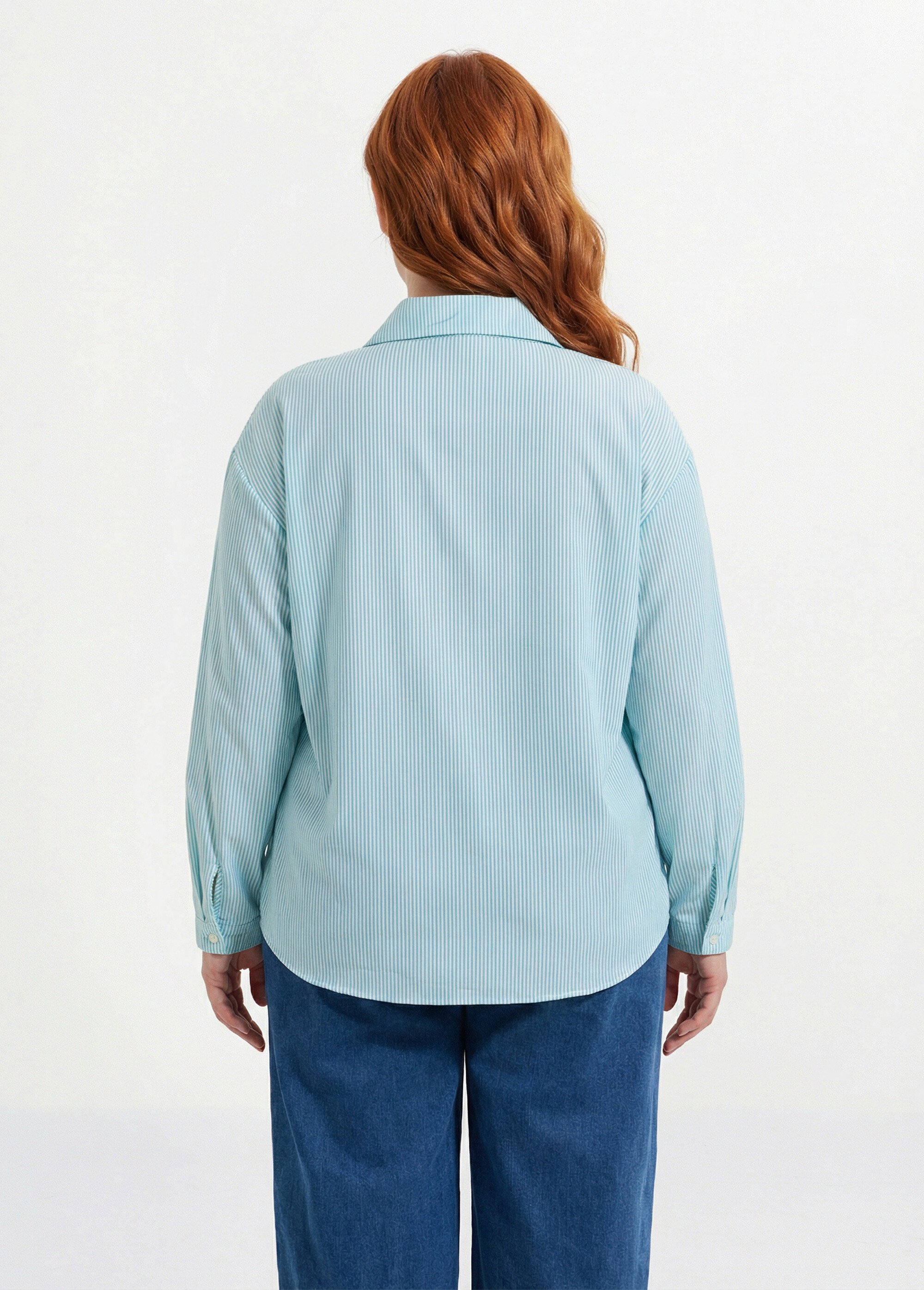 Chemisier rayé coton, broderie cœur