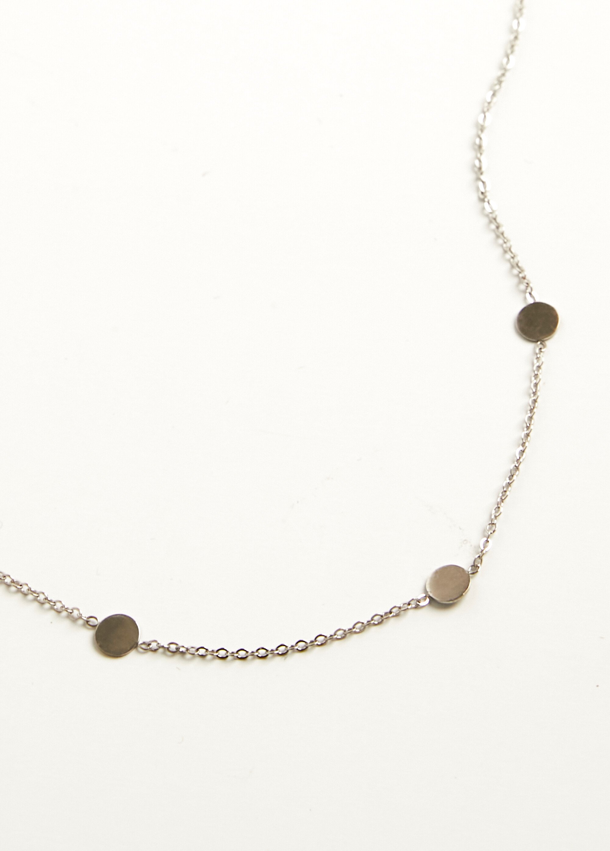 Collier chaîne mini pastilles en acier Argenté AE-COPAMPILLE DE2