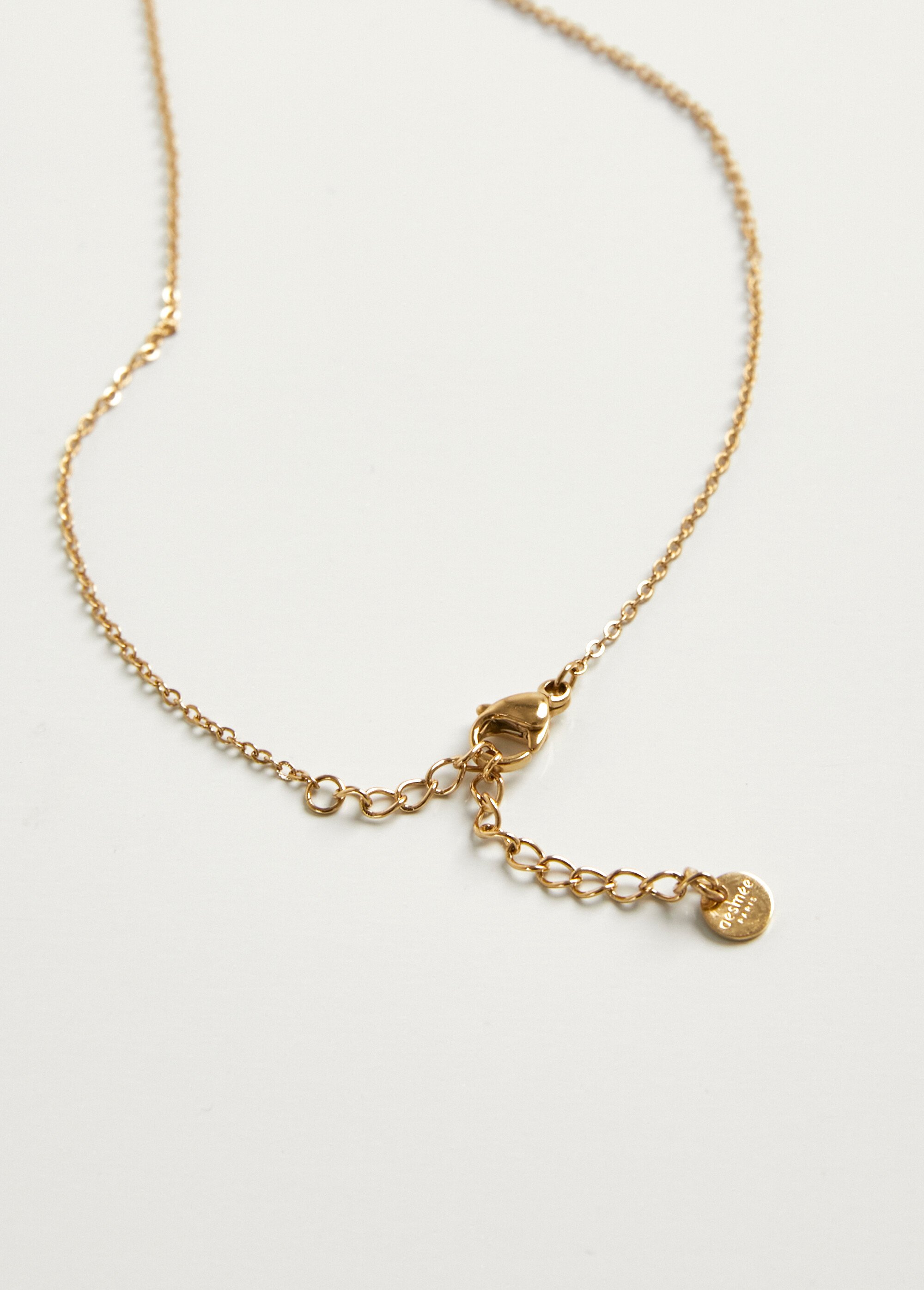 Collier avec pendentif torsadé acier Doré AE-COPETOR DE3