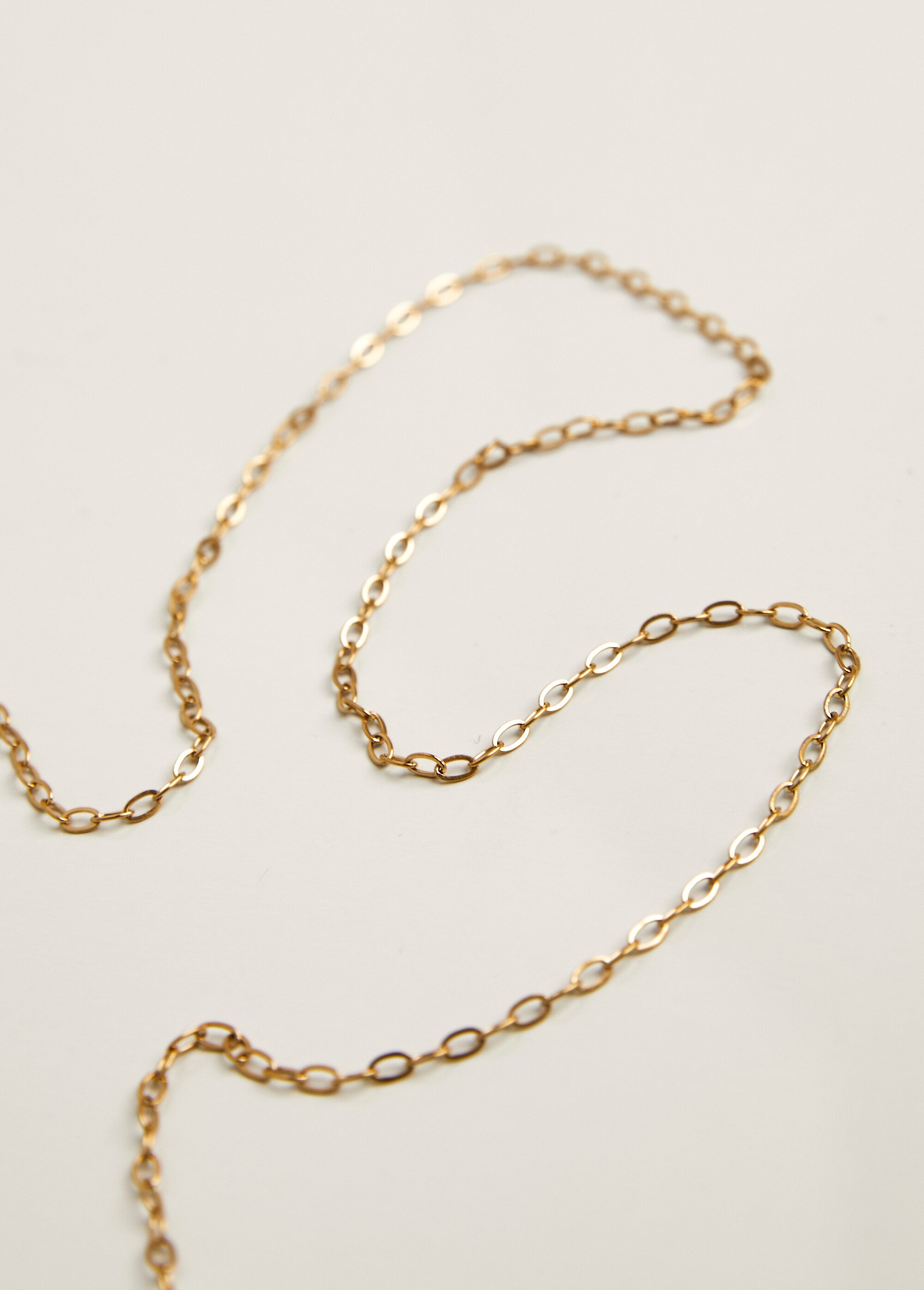 Collier sautoir pendentifs gingko acier Doré AE-COSAUJINGO DE3