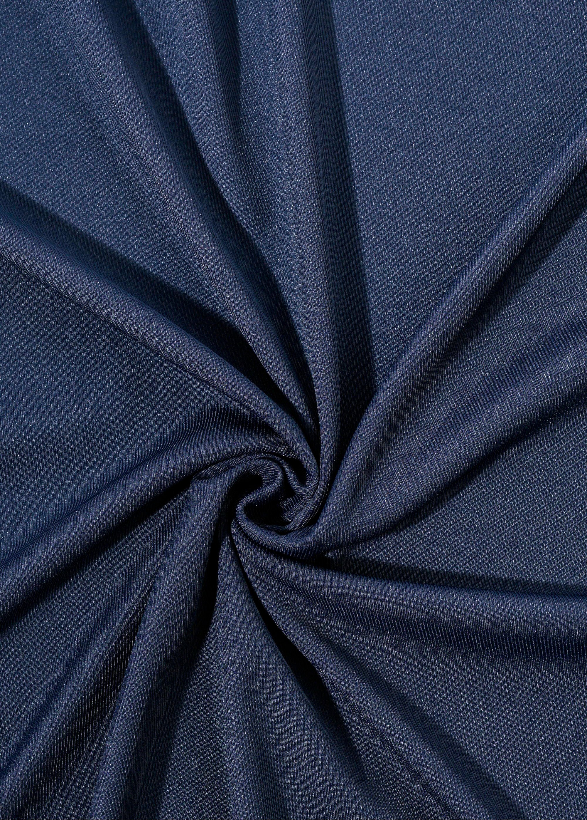 Coupon tissu habillement, jersey ligné BLEU COT123691 FA1