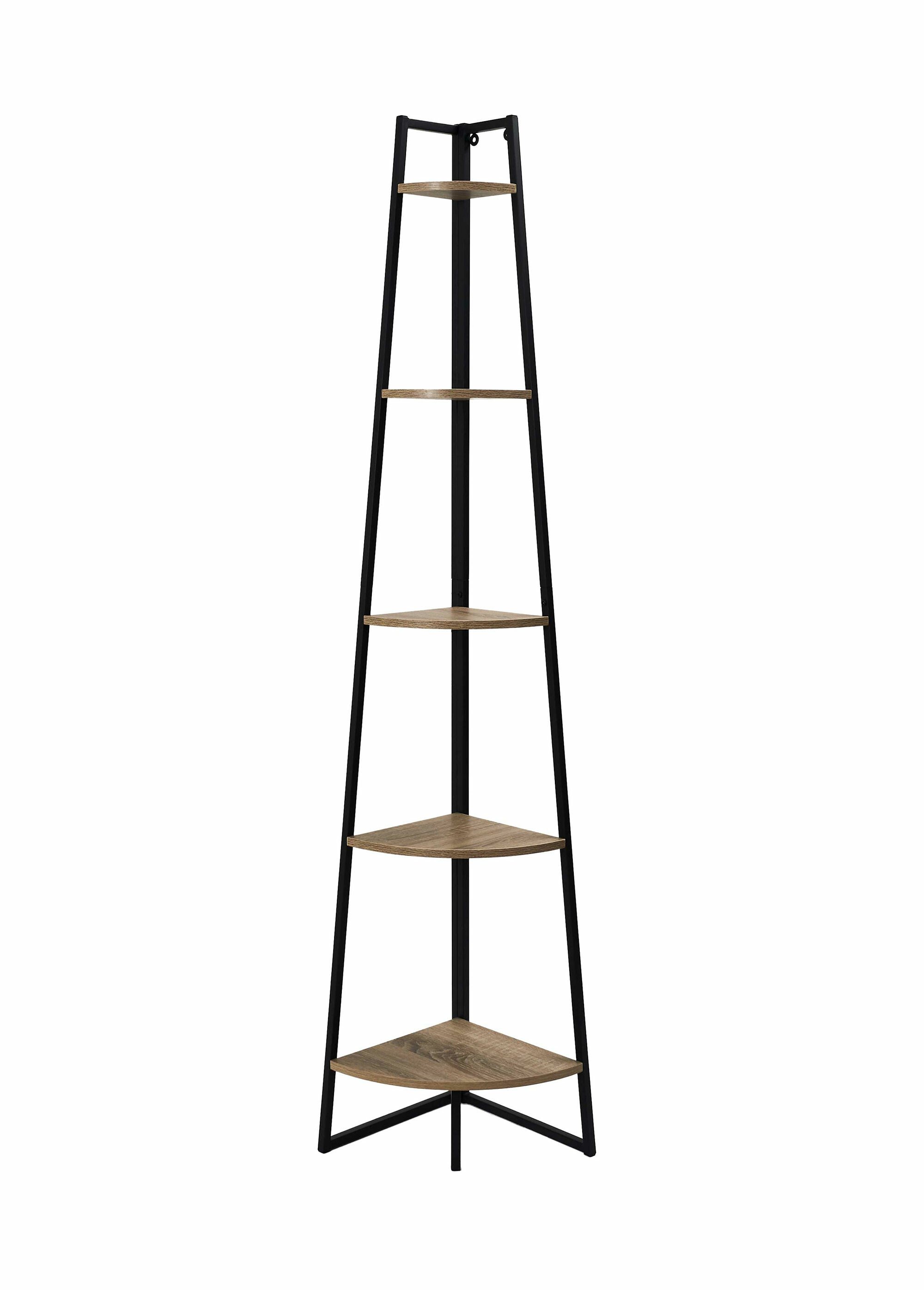 Etagère d'angle 5 niveaux en métal foncé