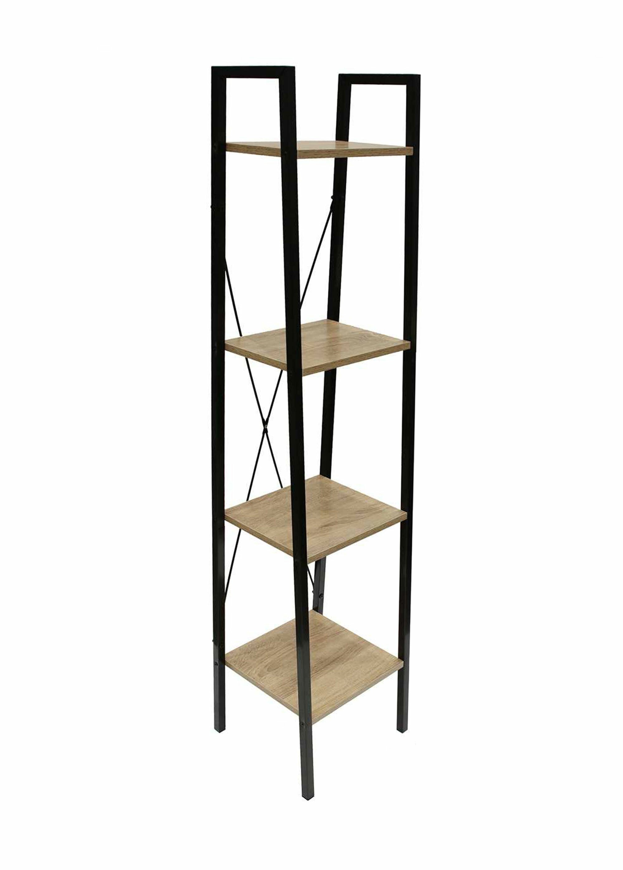 Etagère design métal foncé et bois
