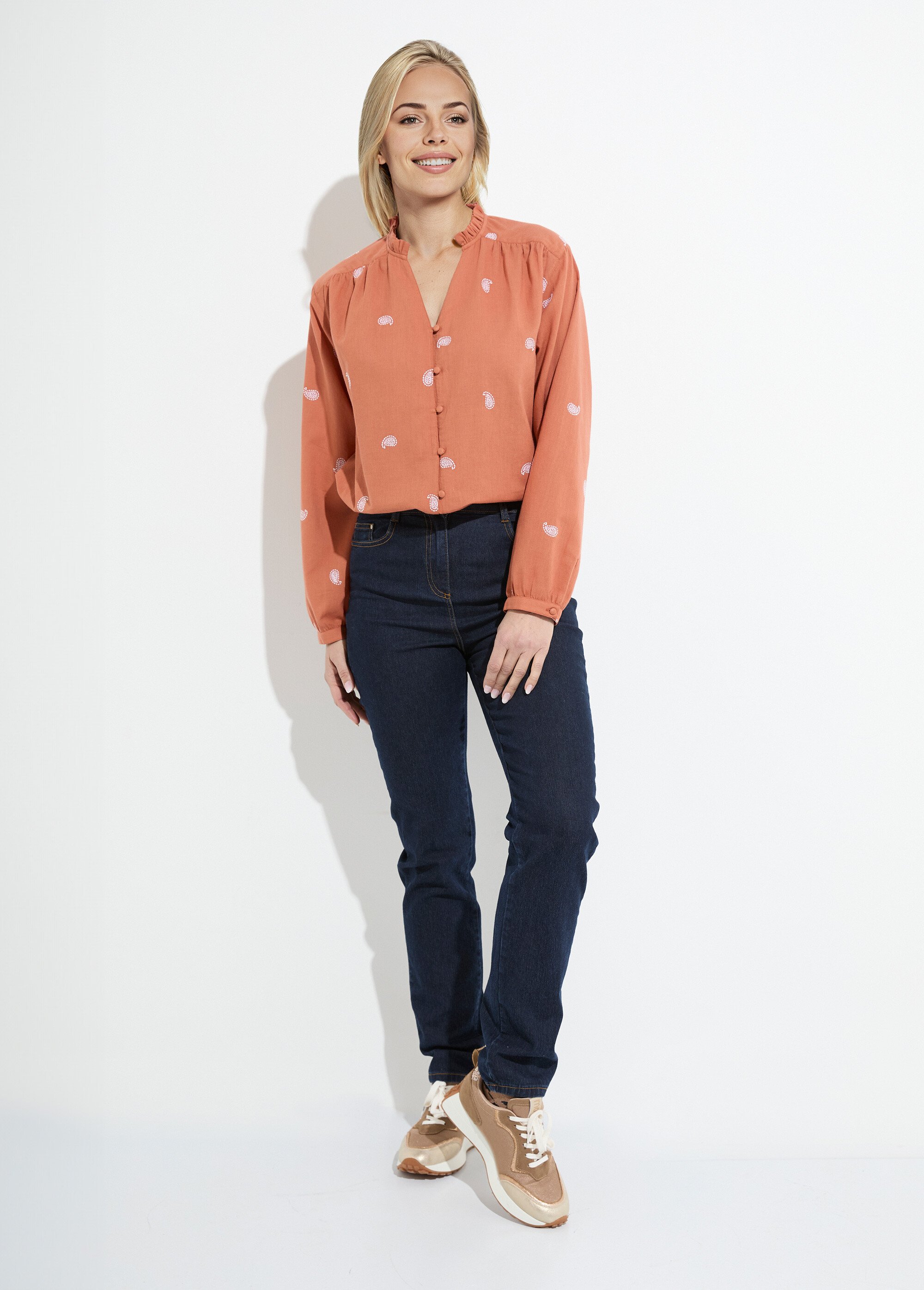 Jean 5 poches ceinture extensible coton stretch Femme Bleu NORVEGIEN MV1