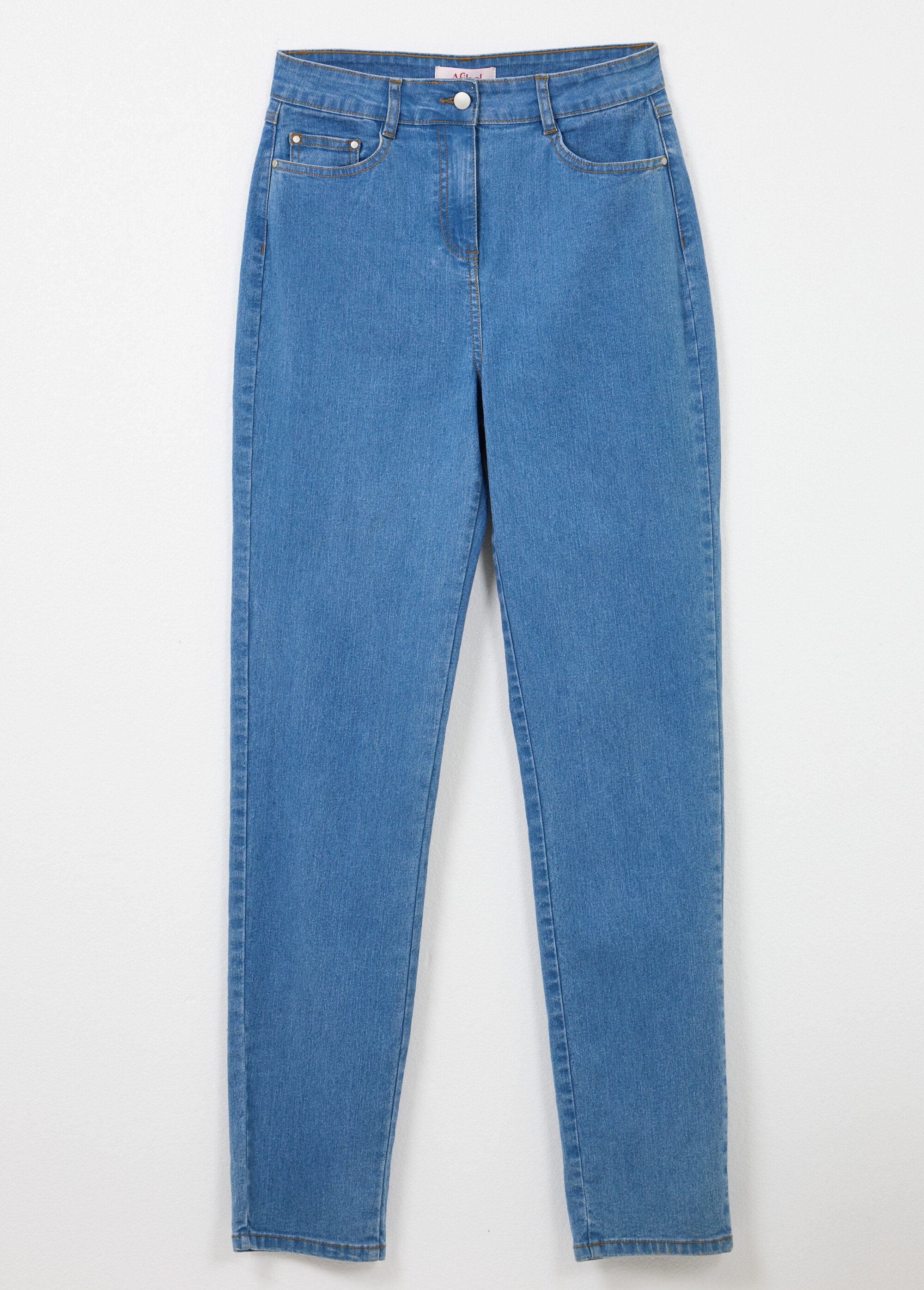Jean 5 poches ceinture extensible coton stretch Femme BLEACH NORVEGIEN AP1