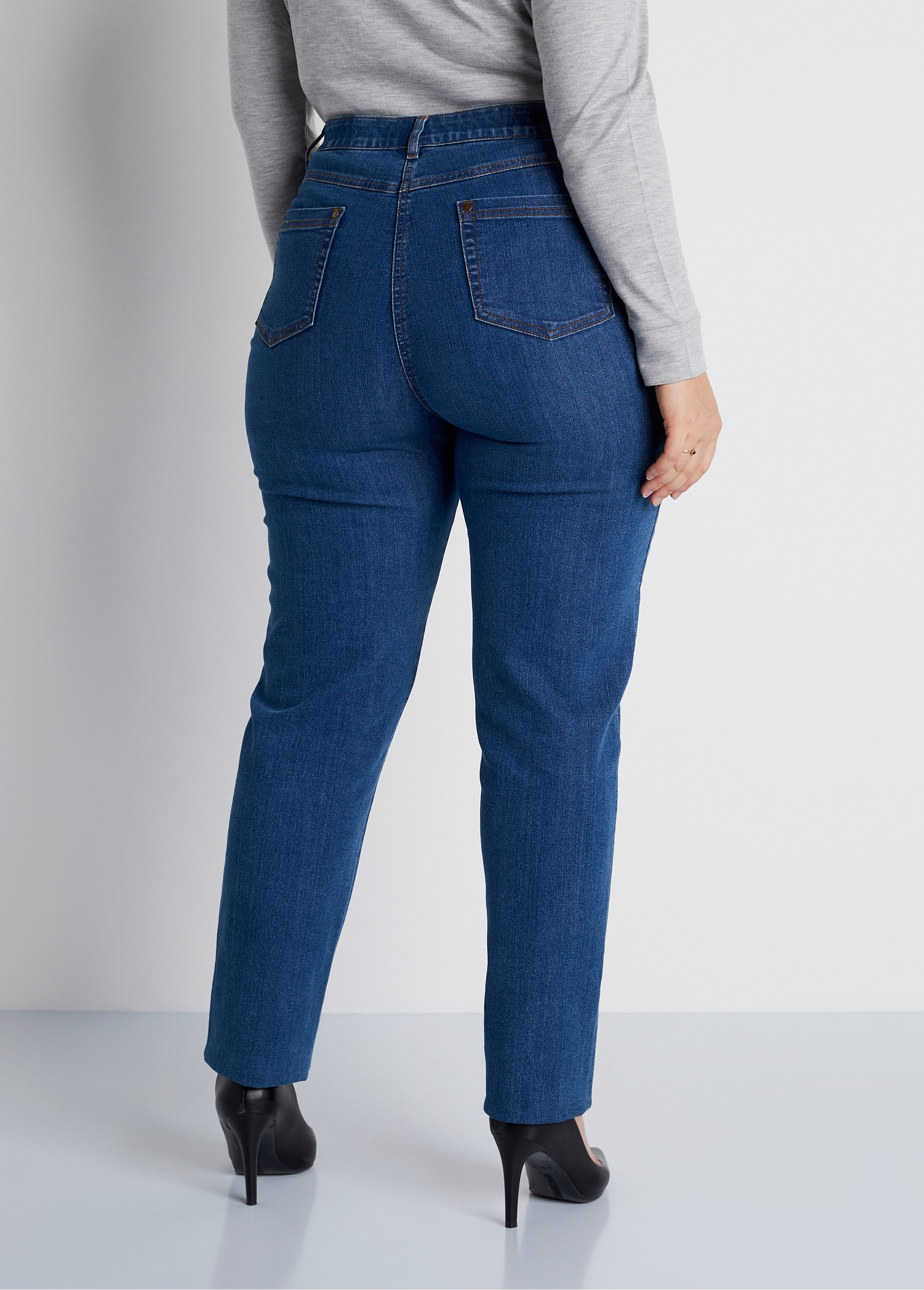 Jean 5 poches ceinture extensible coton stretch