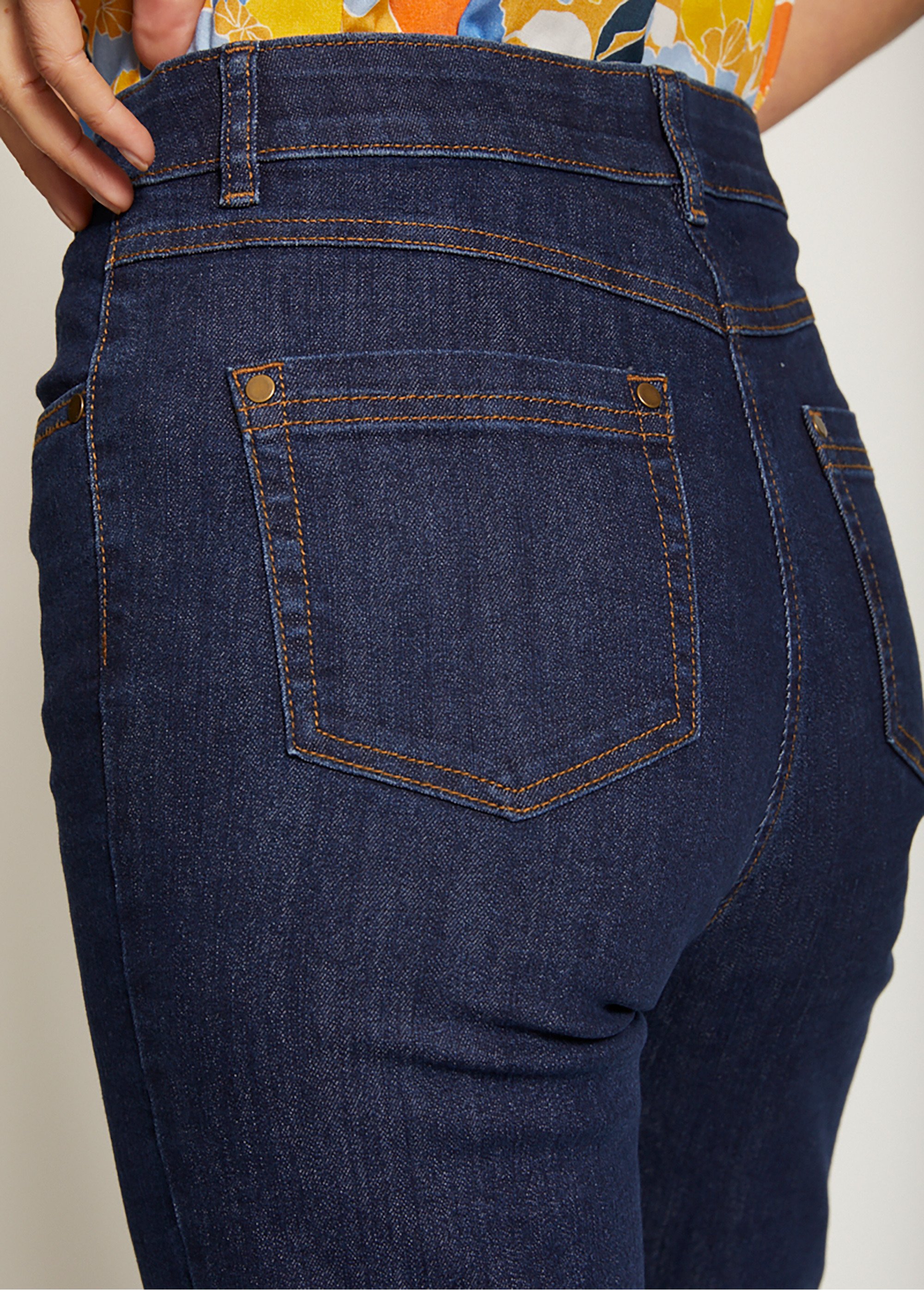 Jean 5 poches ceinture extensible coton stretch Femme Bleu NORVEGIEN DE2