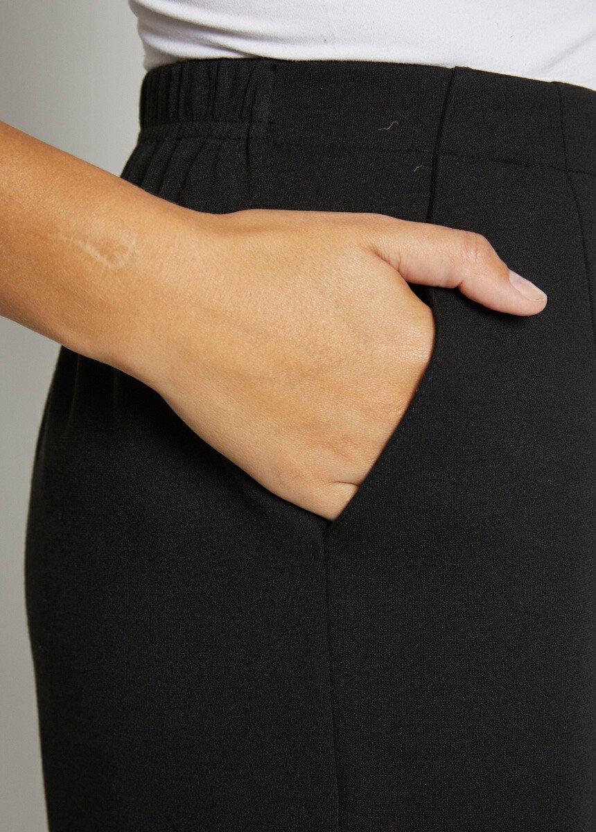 Jupe-culotte taille semi-élastiquée maille milano Femme Noir LUCHAT DE2