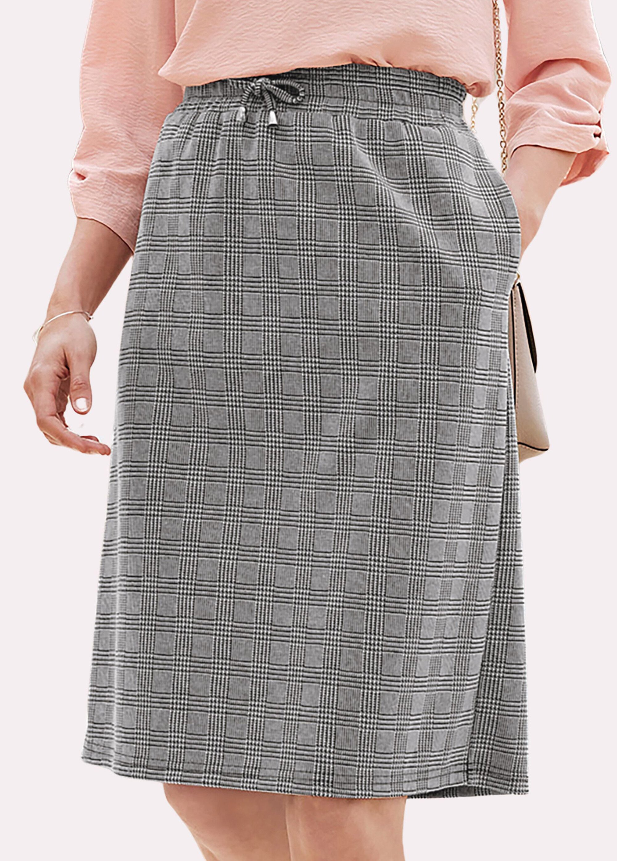 Jupe droite maille unie ou jacquard