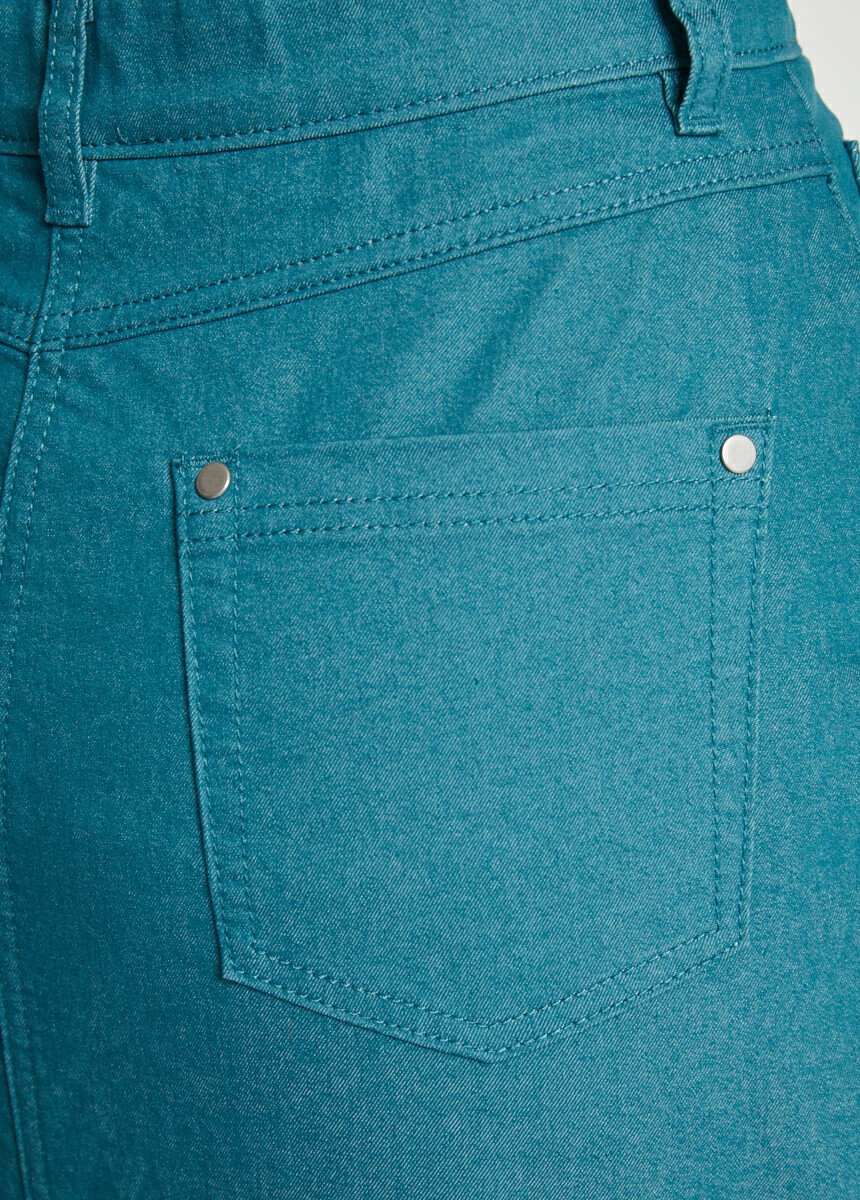 Jupe MORPHOSTYLE en jean couleur stretch Femme Vert LOCONVILLE DE2