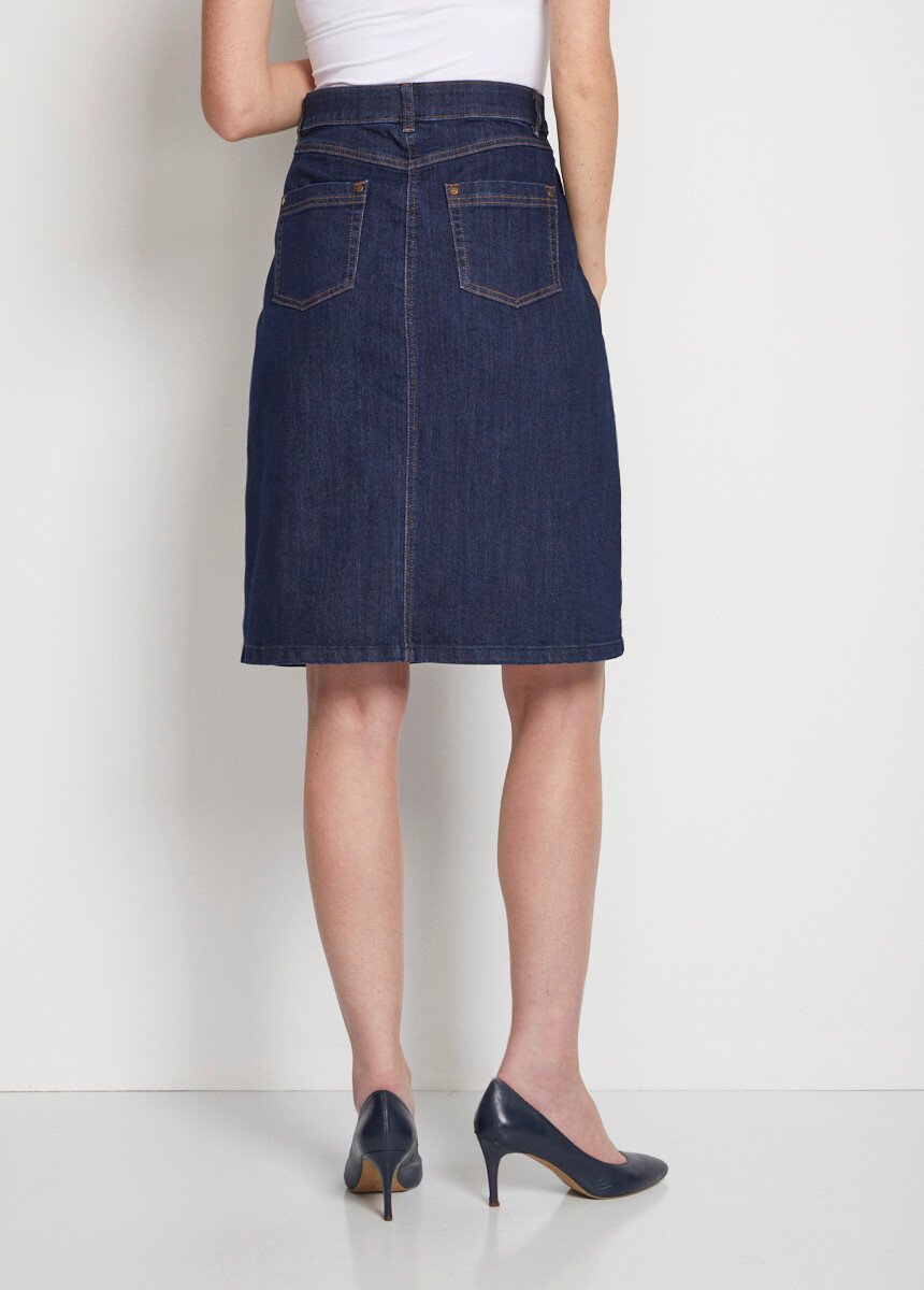 Jupe trapèze en jean stretch