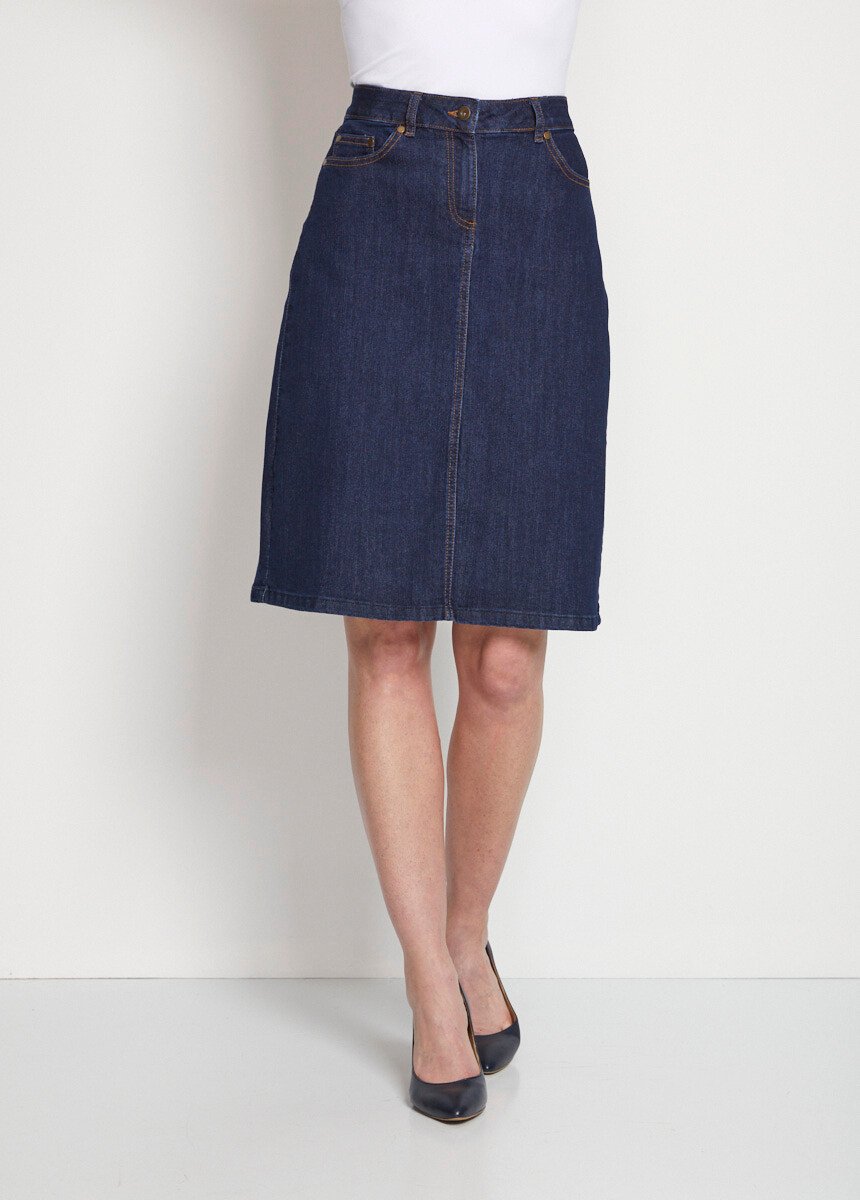 Jupe trapèze en jean stretch