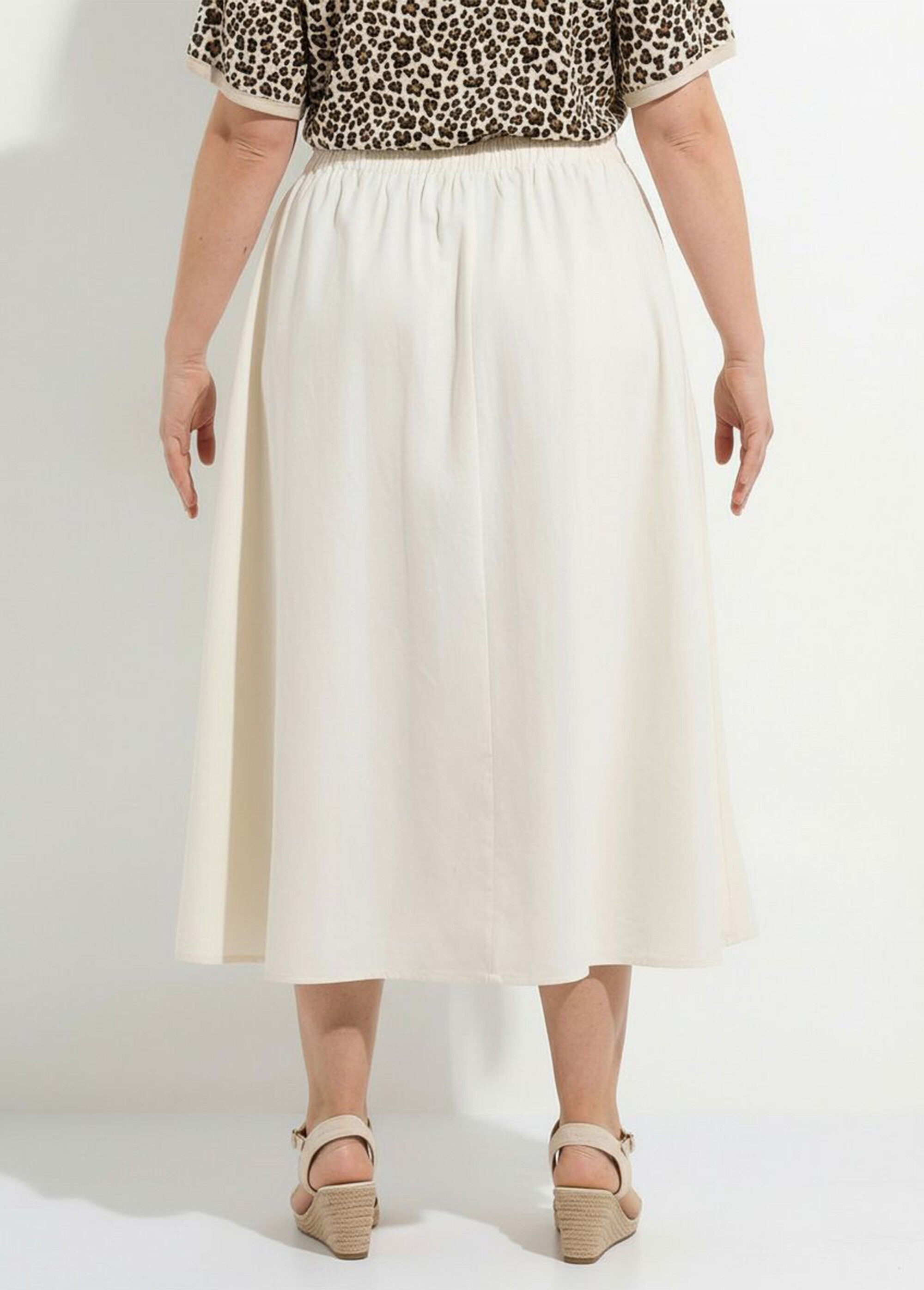 Jupe longue ample boutonnée, en coton