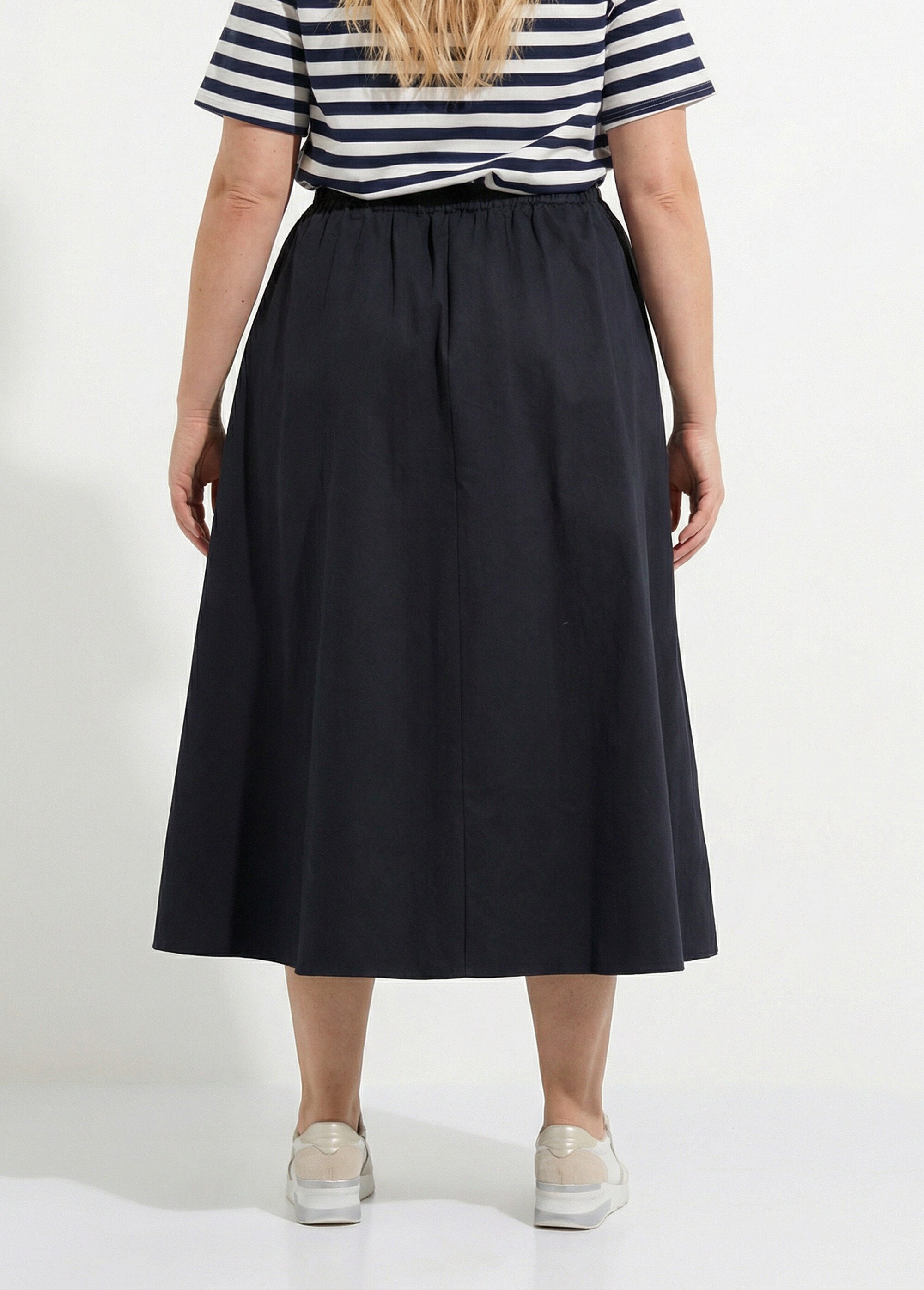 Jupe longue ample boutonnée, en coton