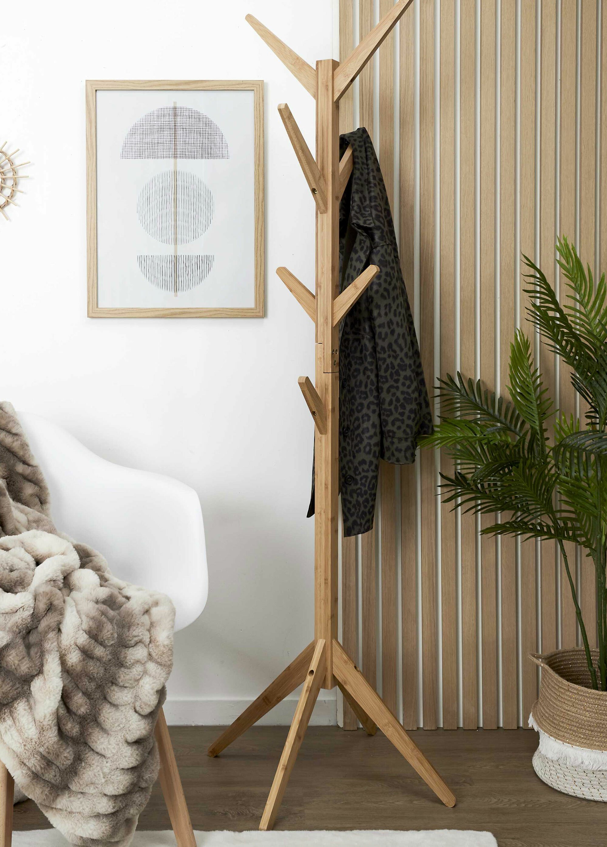 Porte manteau design en bambou BEIGE CMP-HD6189 SI1