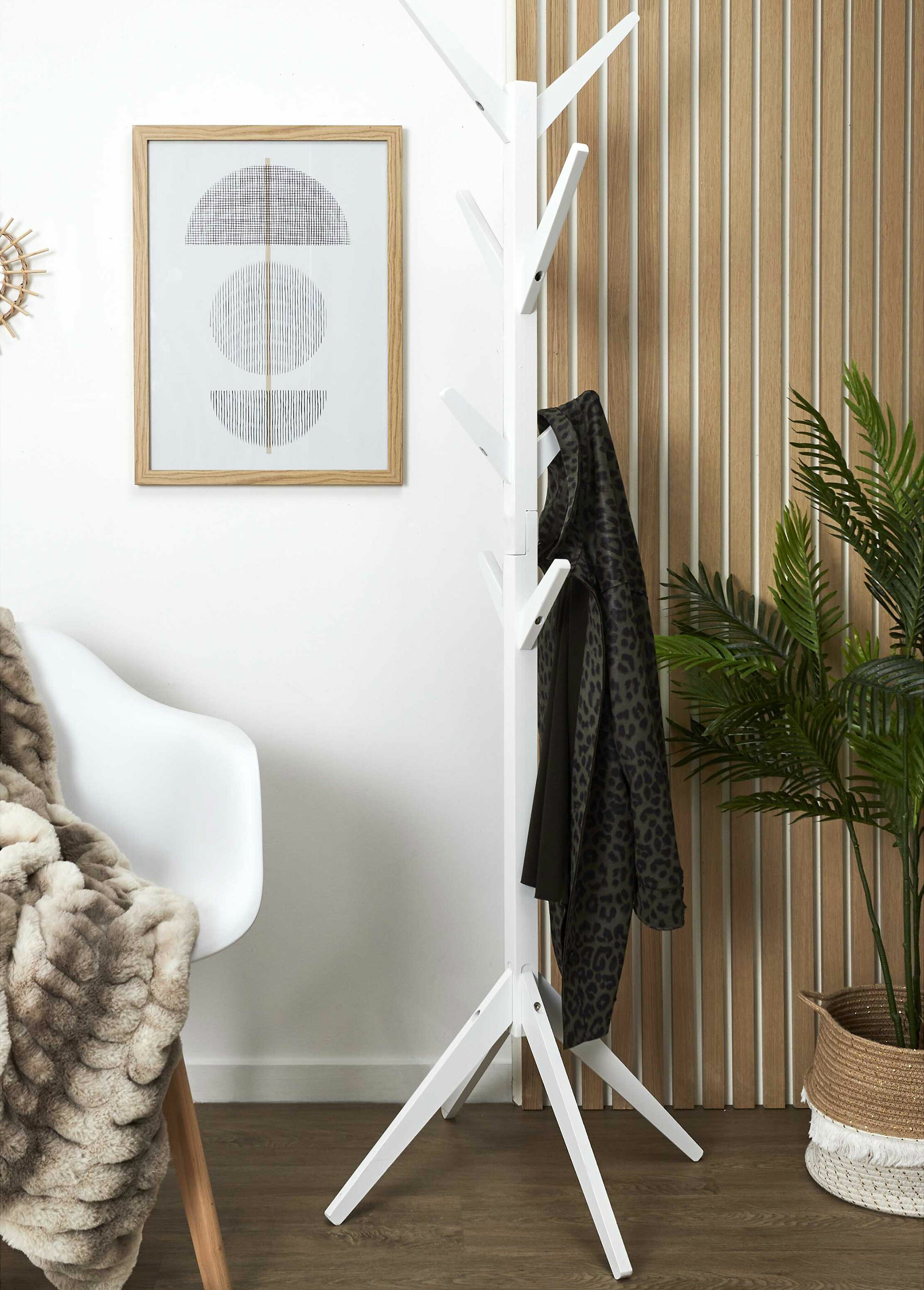 Porte manteau design en bambou BLANC CMP-HD6189 SI1