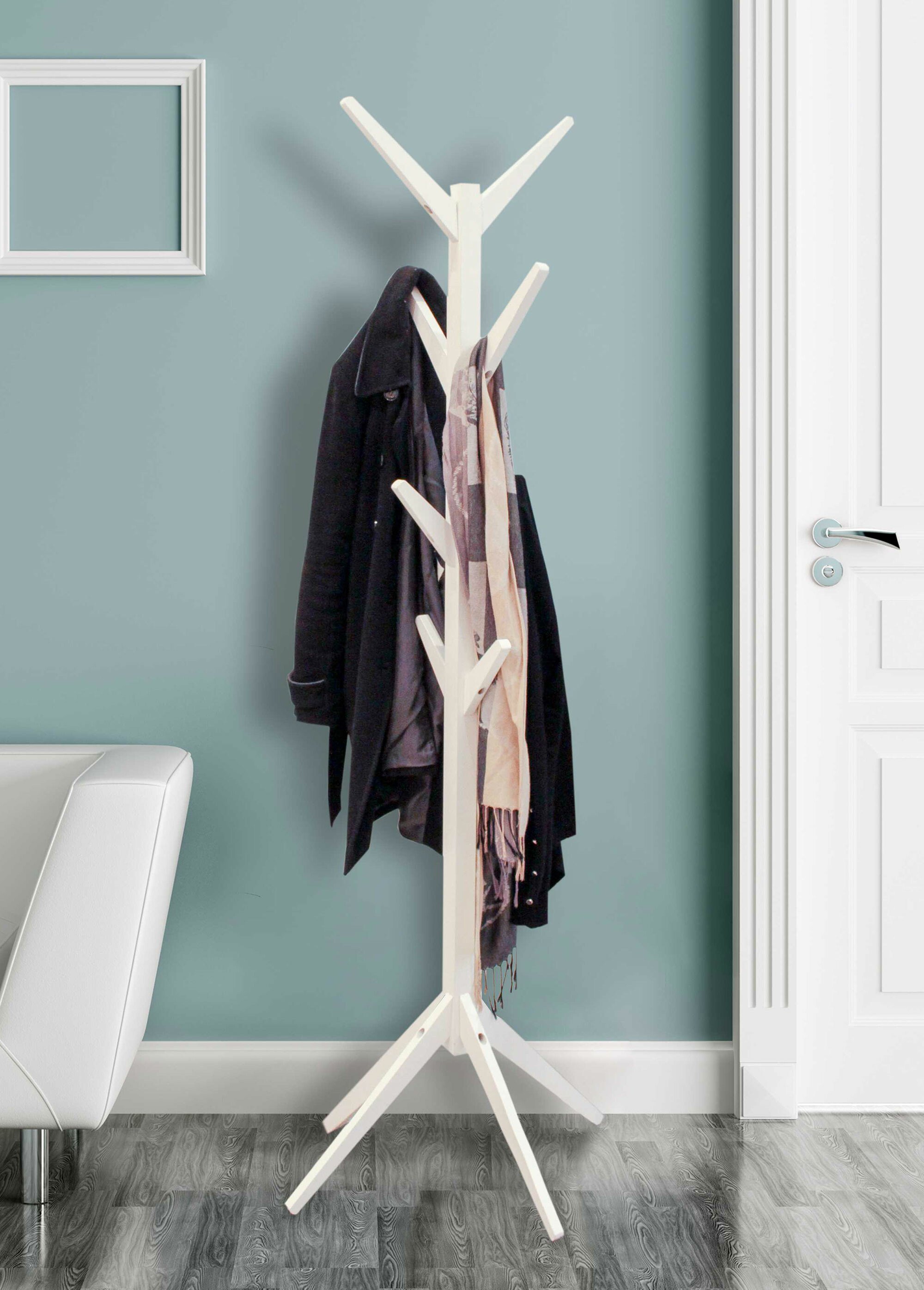 Porte manteau design en bambou BLANC CMP-HD6189 SI2