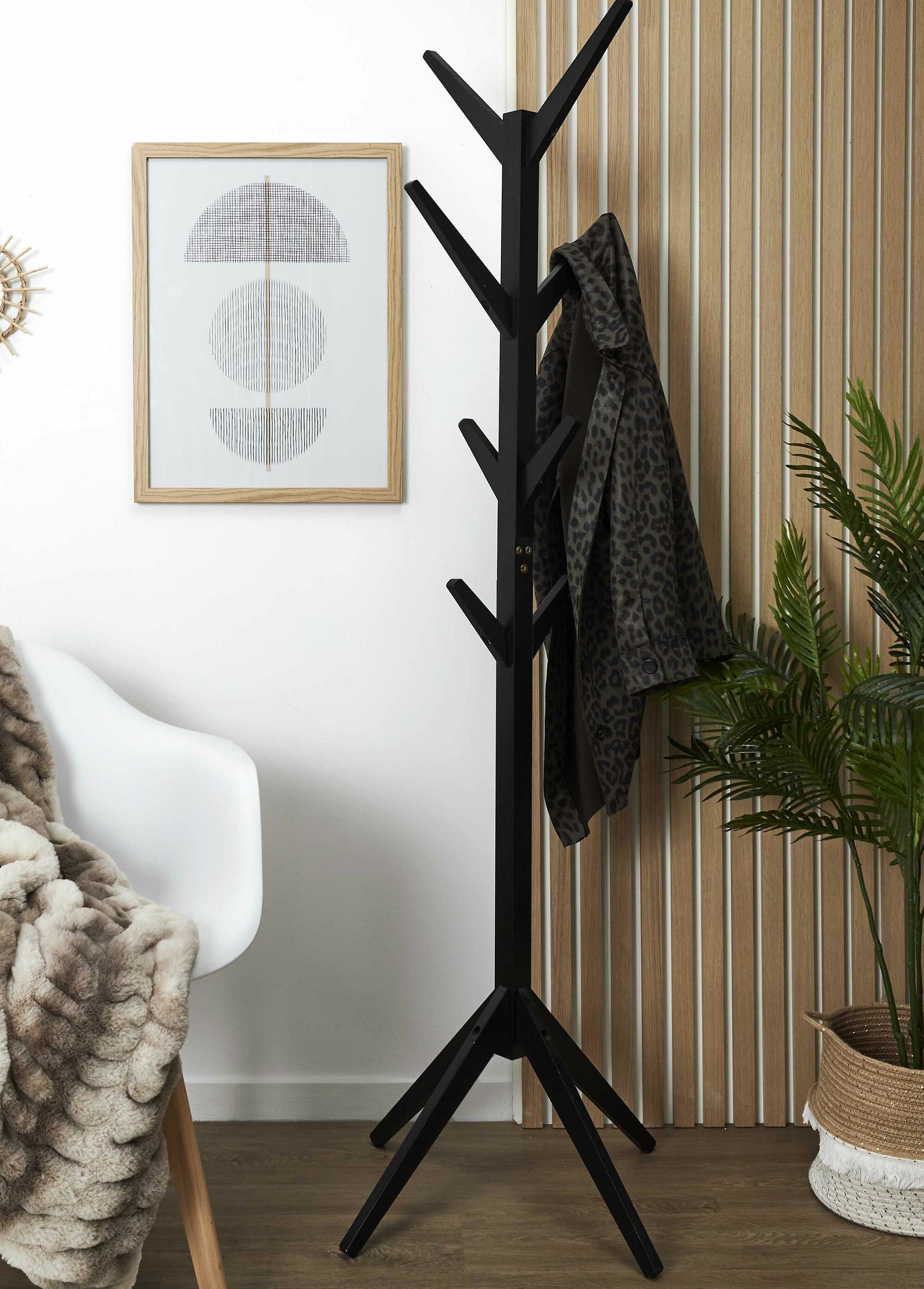 Porte manteau design en bambou NOIR CMP-HD6189 SI1