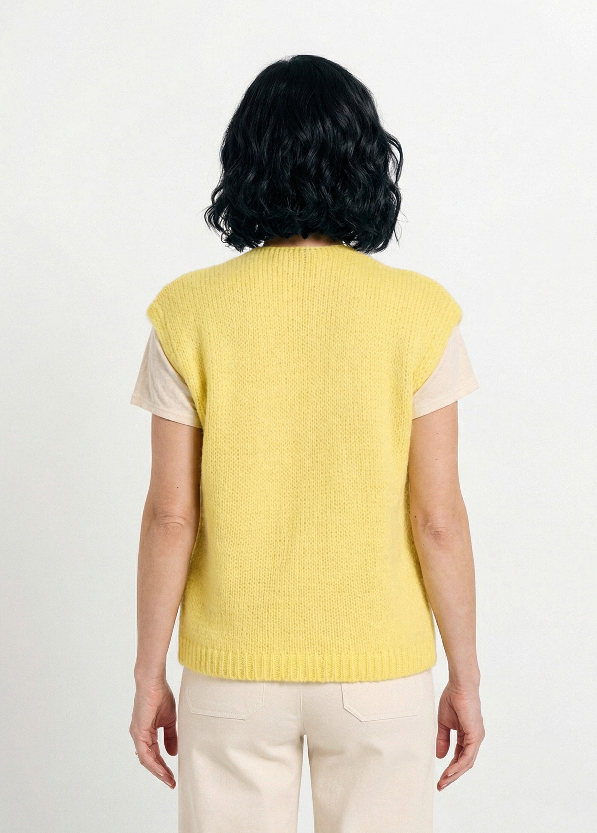 Pull sans manches avec mohair et laine