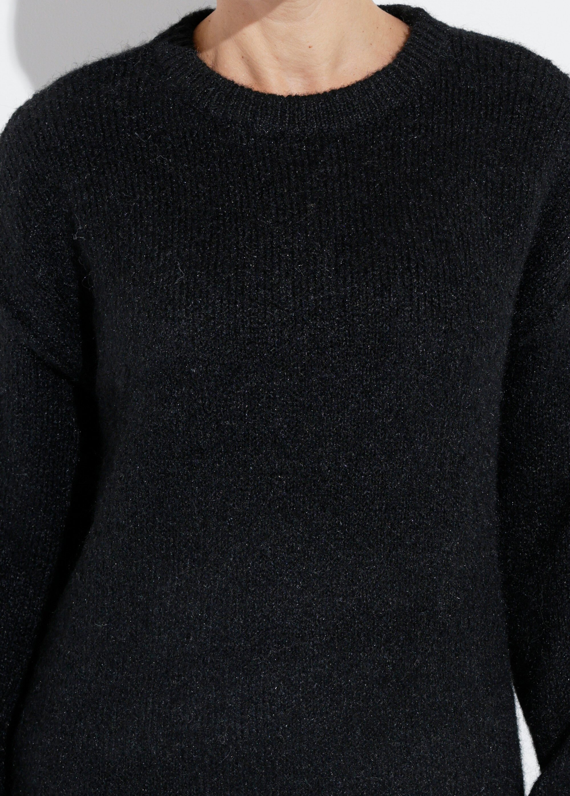 Robe pull courte en maille, col rond