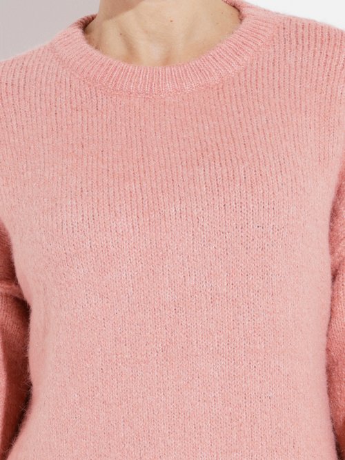 Robe pull courte en maille, col rond Femme Rose IA-AR579 DE1