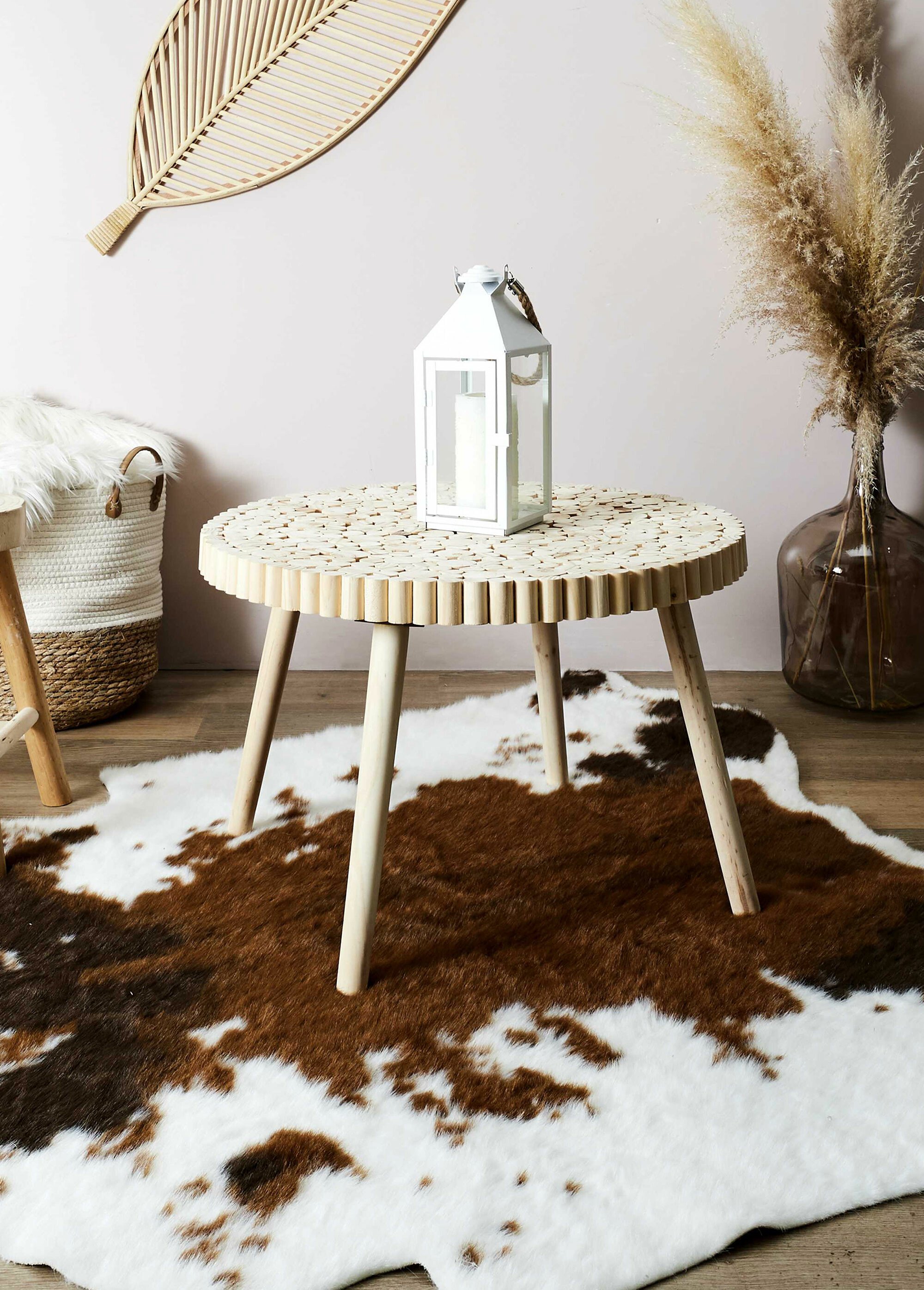 Table basse en rondins de  bois BEIGE CMP-HD5206 SI2