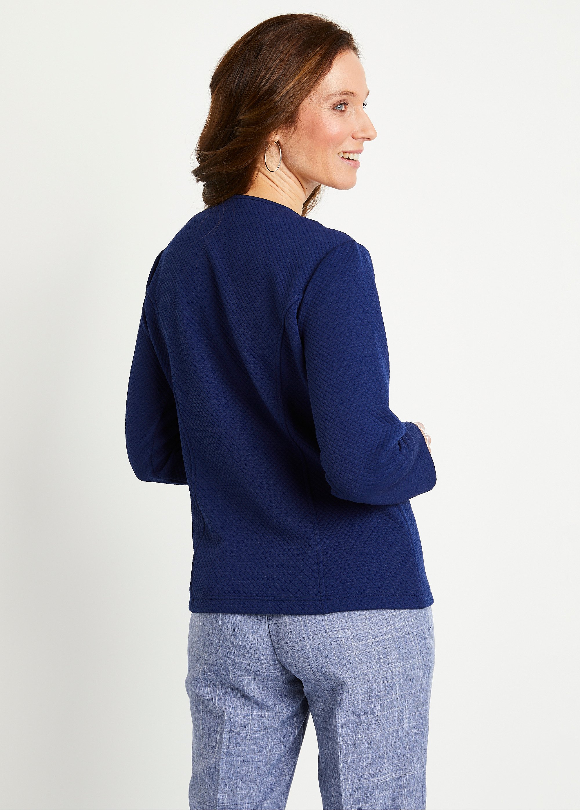 Veste cintrée sans col