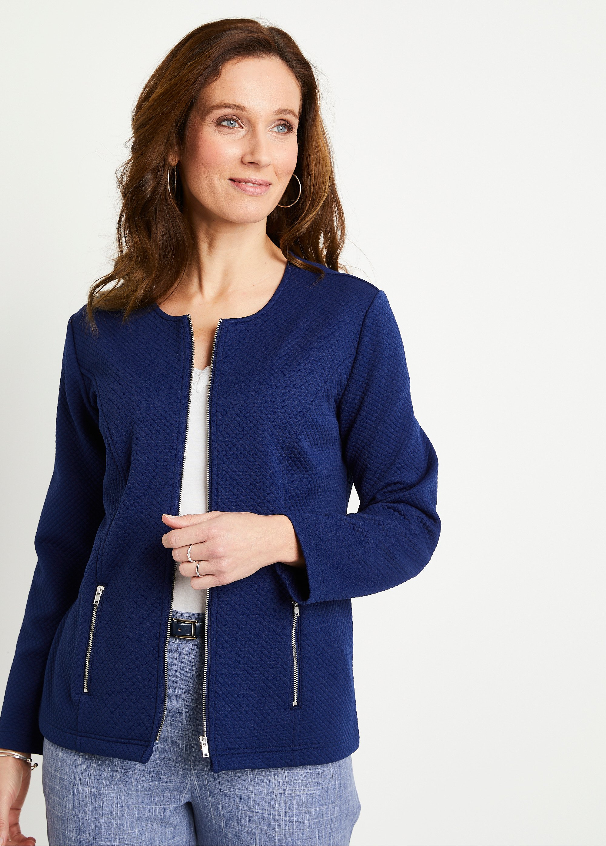 Veste cintrée sans col