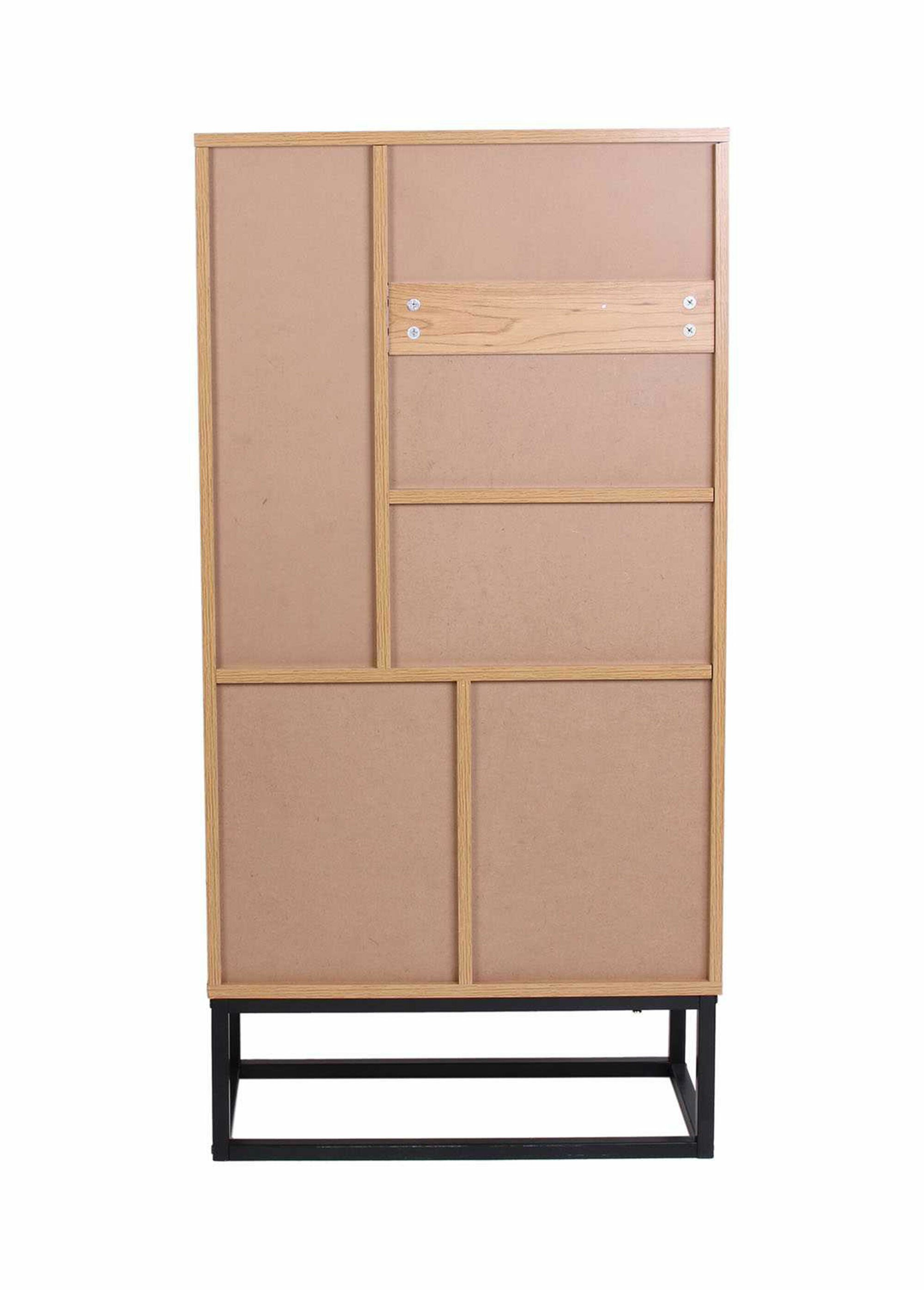 Bibliothèque design, bois et pied métal BEIGE CMP-HD6625 DO1