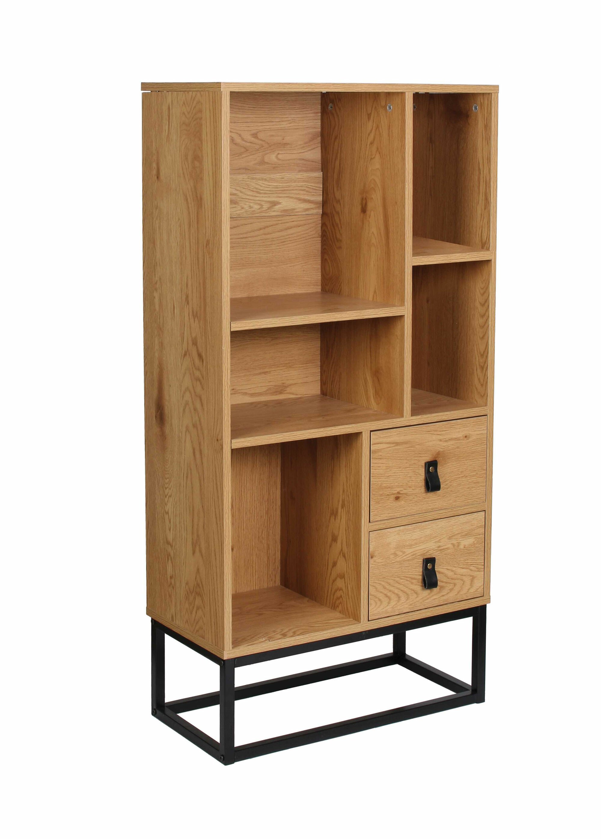 Bibliothèque design, bois et pied métal BEIGE CMP-HD6625 FA1