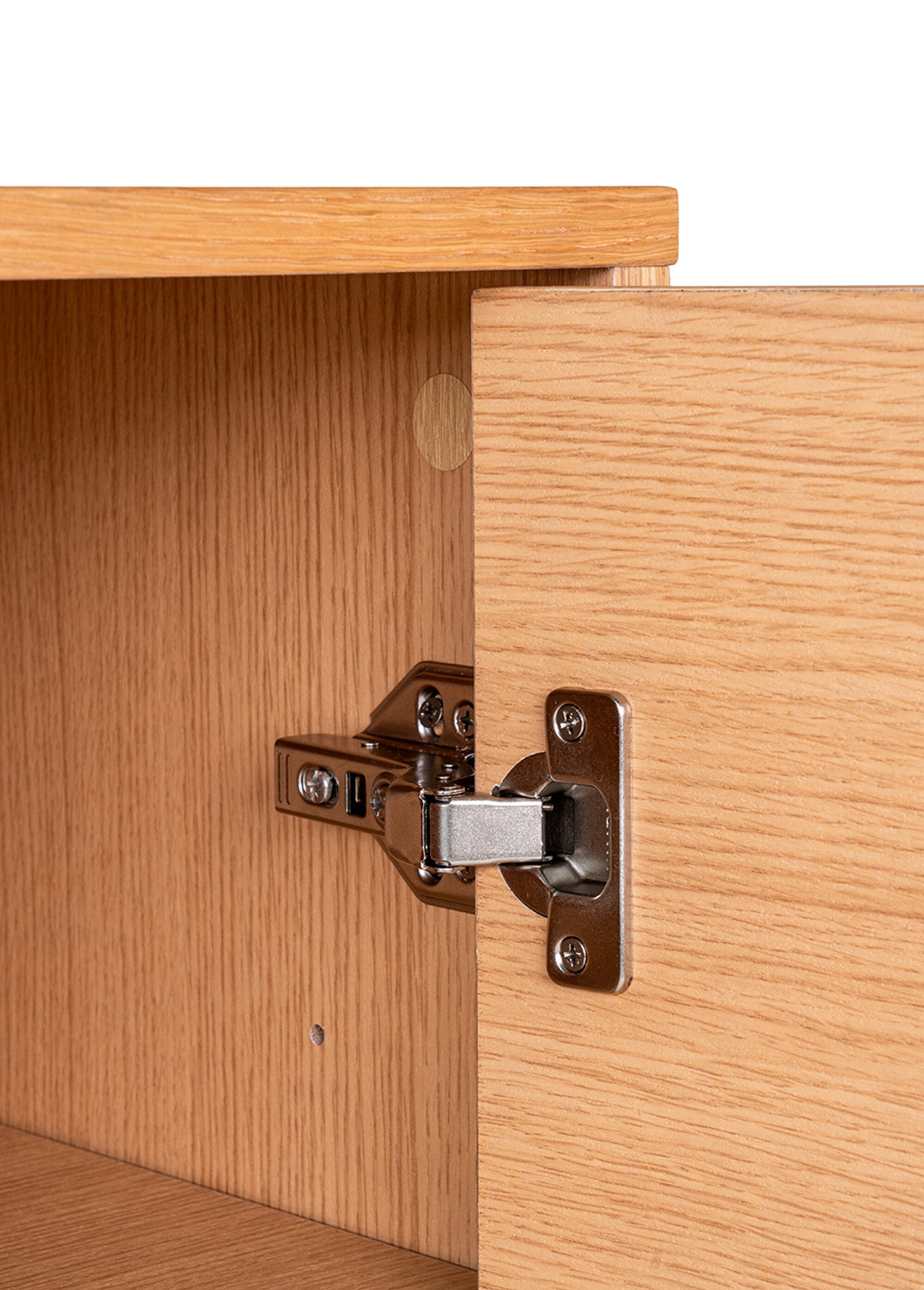 Buffet chêne et métal 3 tiroirs 2 portes BEIGE HN-3101000 DE3