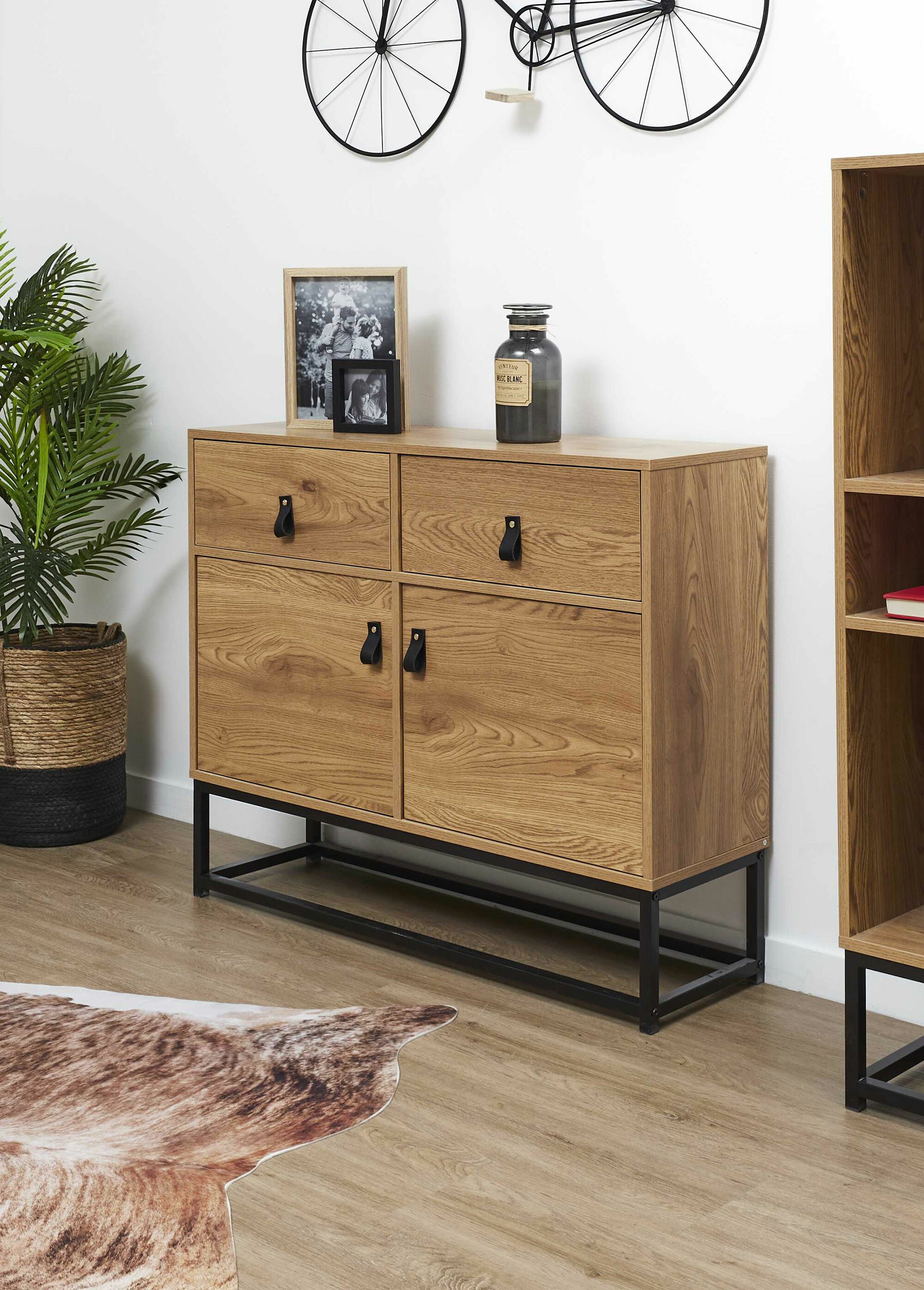 Buffet design, bois et pied métal BEIGE CMP-HD6627 SI1