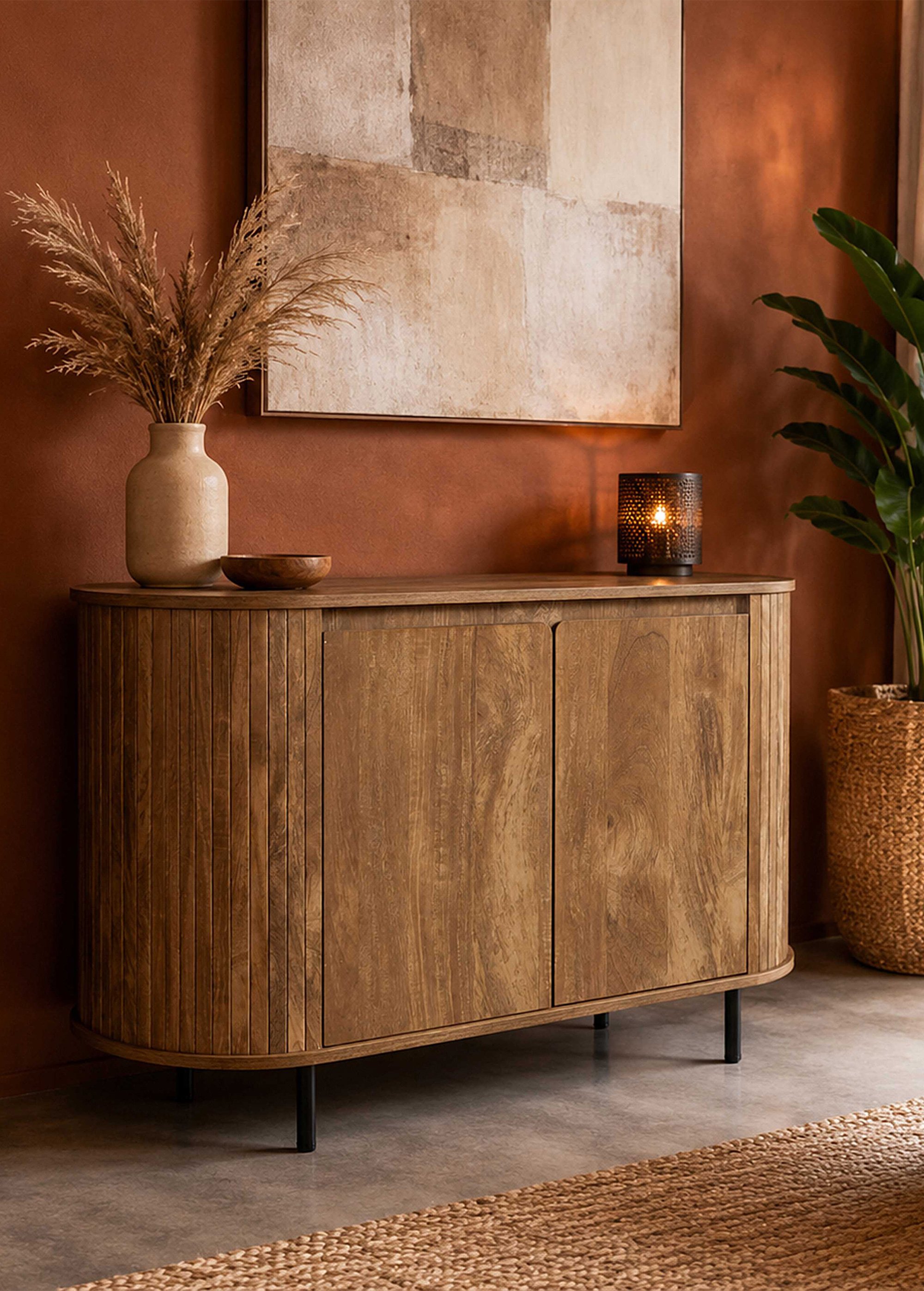 Buffet lignes arrondies 2 portes HERITAGE MARRON CMP-HD7914 AM1