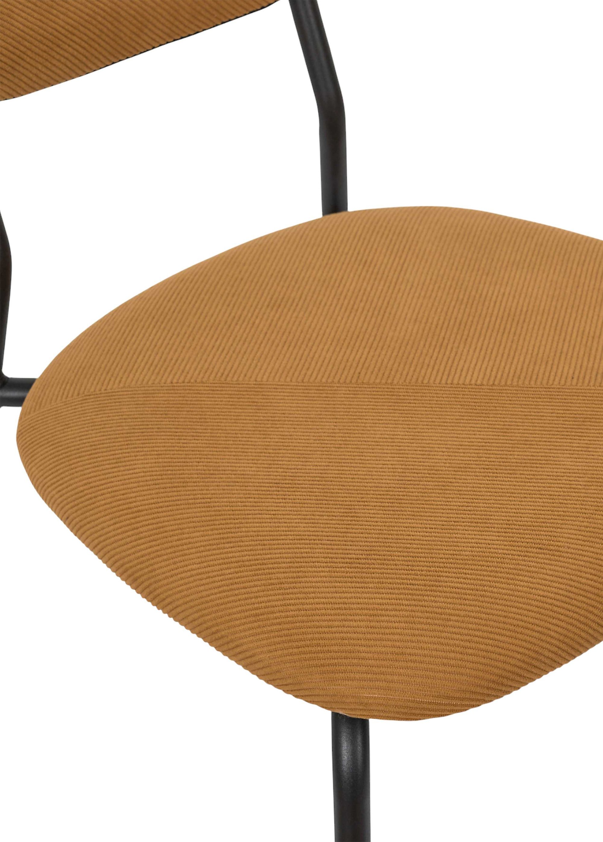 Chaise assise et dossier velours JULES JAUNE CMP-HD7819 DE1