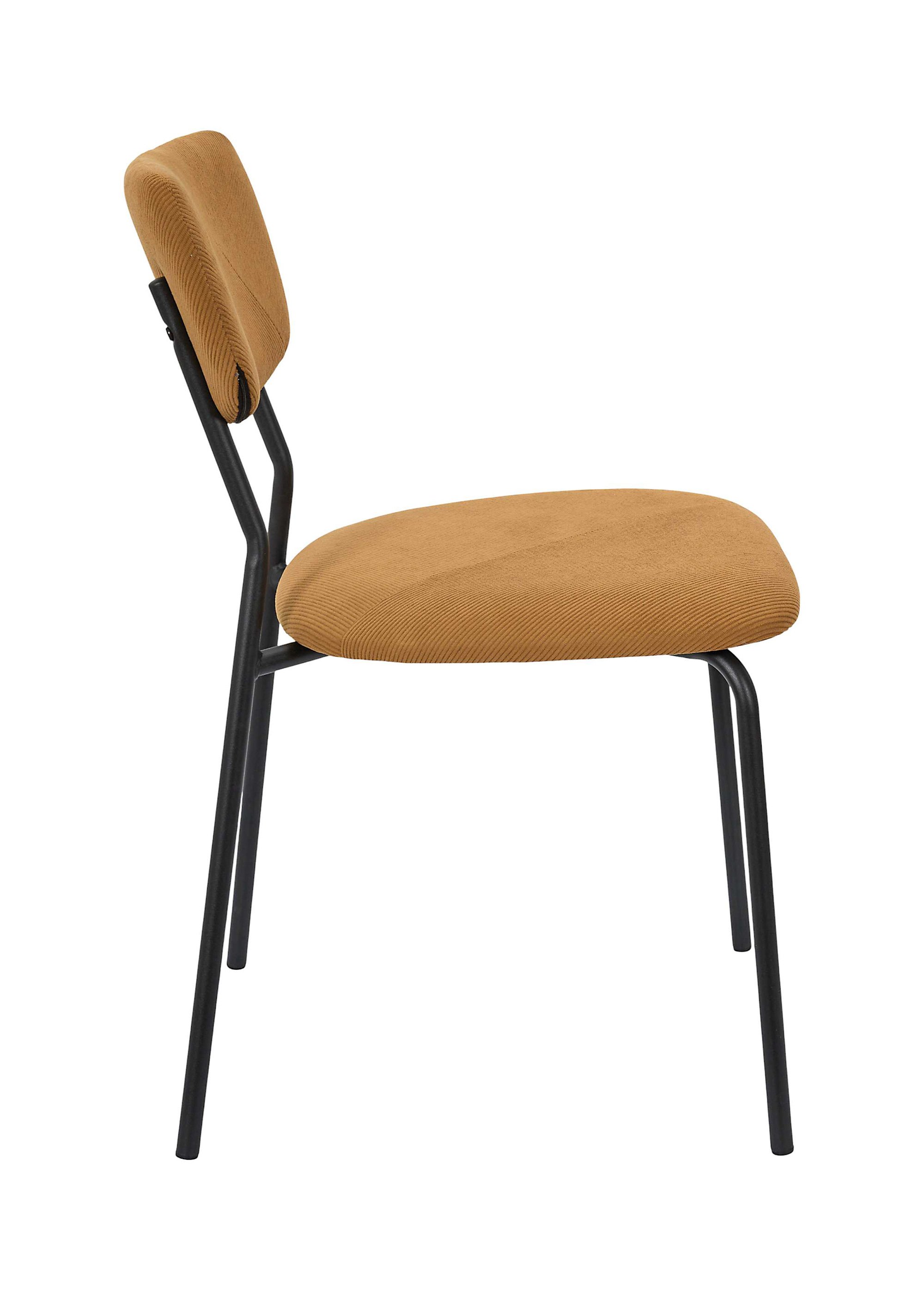 Chaise assise et dossier velours JULES JAUNE CMP-HD7819 DR1