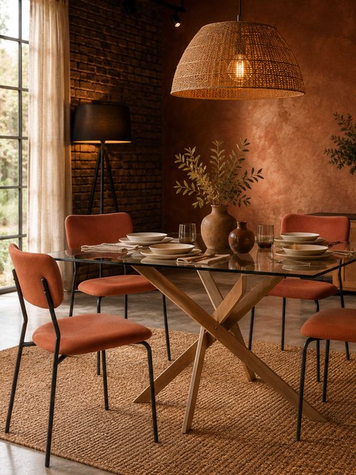 Chaise assise et dossier velours JULES ORANGE CMP-HD7819 AM1