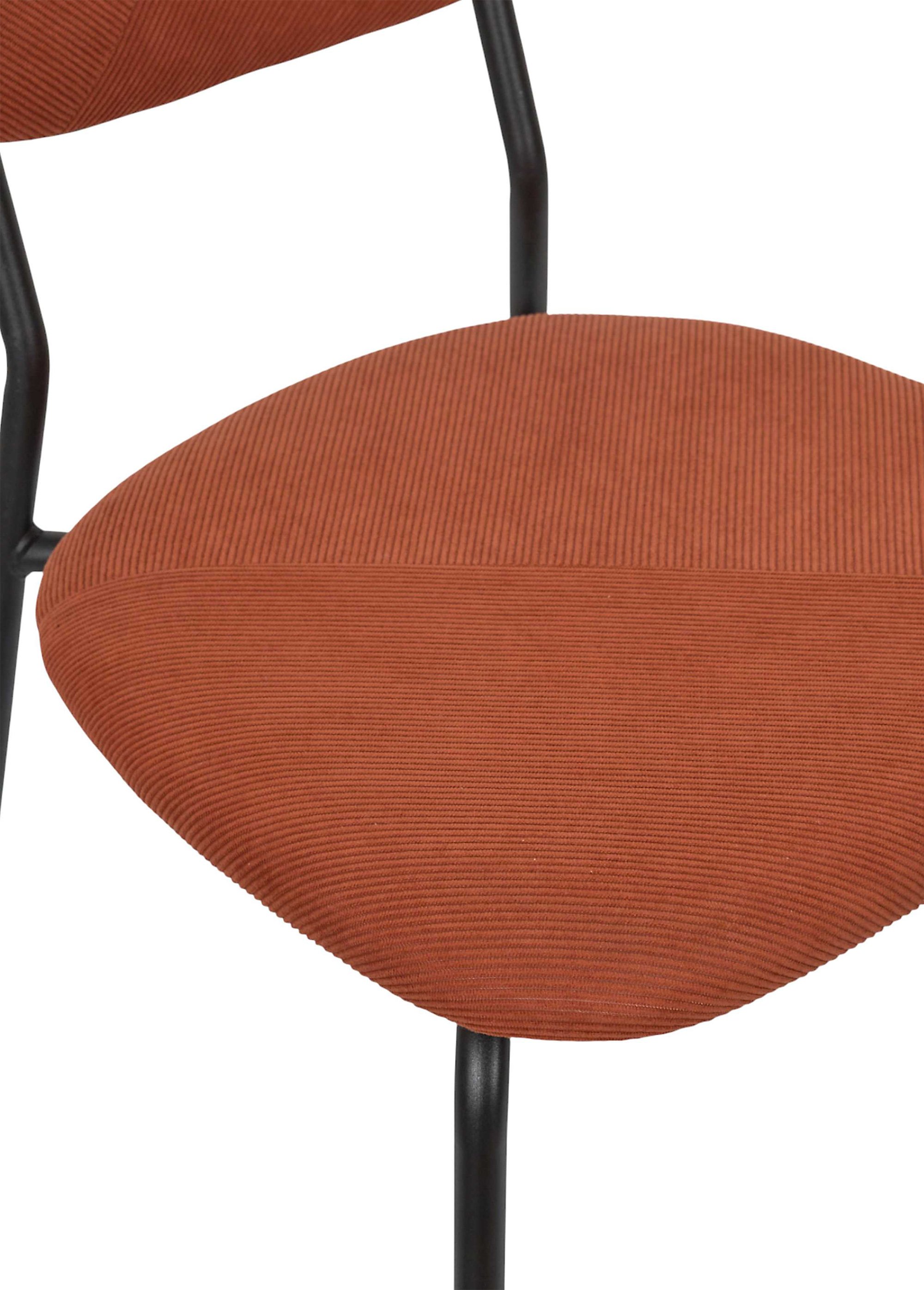 Chaise assise et dossier velours JULES ORANGE CMP-HD7819 DE1