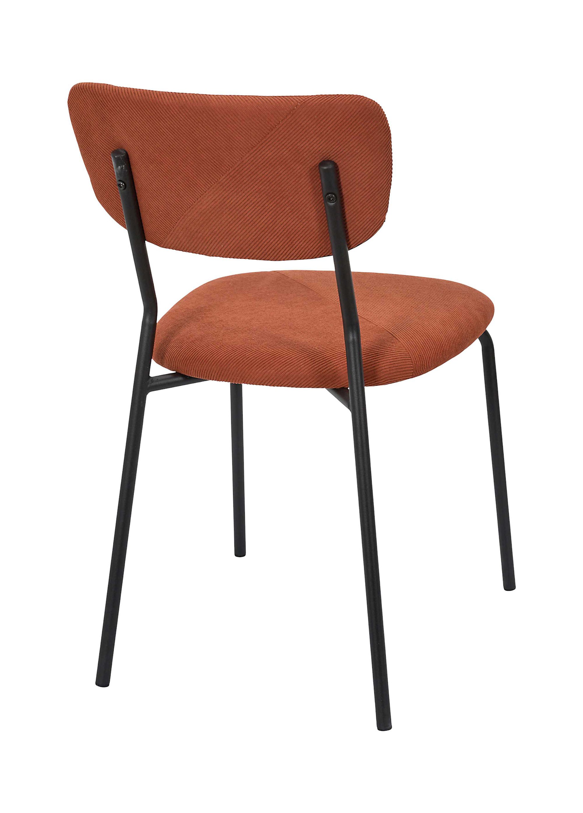 Chaise assise et dossier velours JULES ORANGE CMP-HD7819 DO1