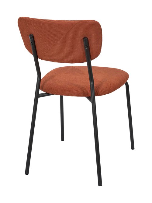 Chaise assise et dossier velours JULES ORANGE CMP-HD7819 DO1