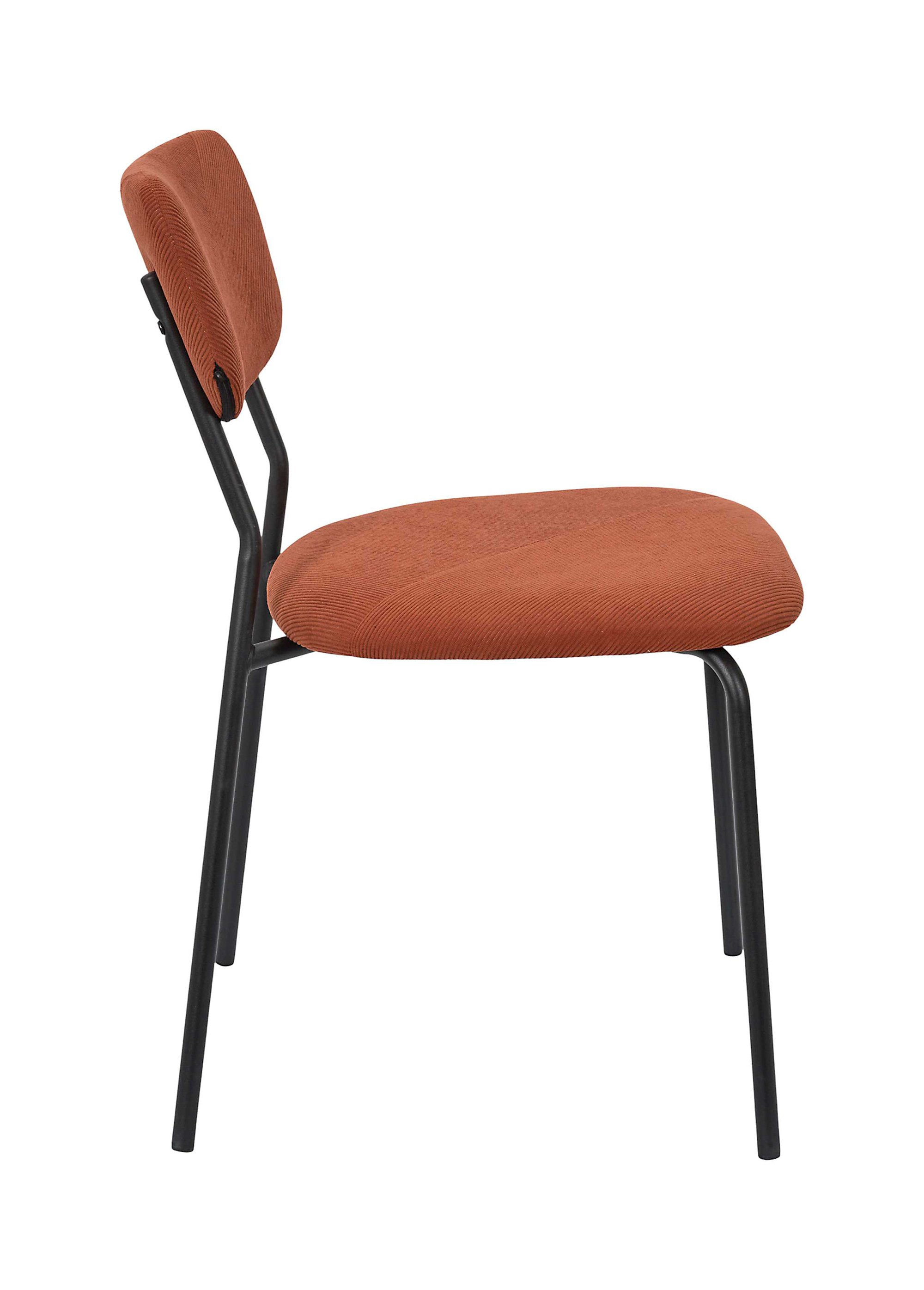 Chaise assise et dossier velours JULES ORANGE CMP-HD7819 DR1