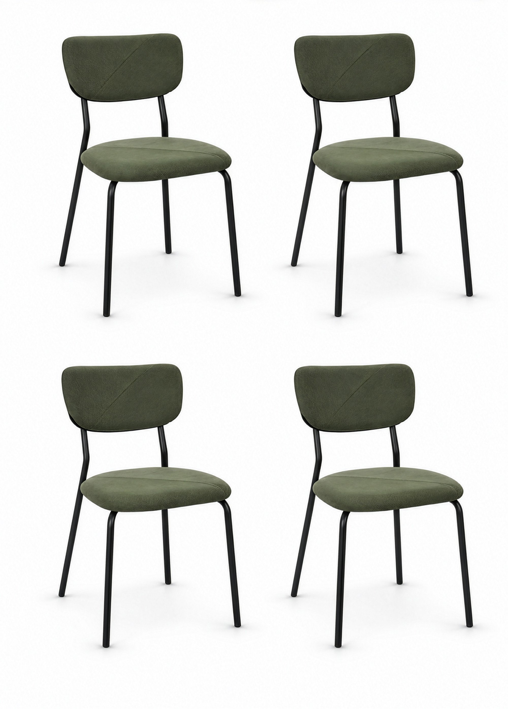Chaise assise et dossier velours JULES VERT CMP-HD7819 FA1