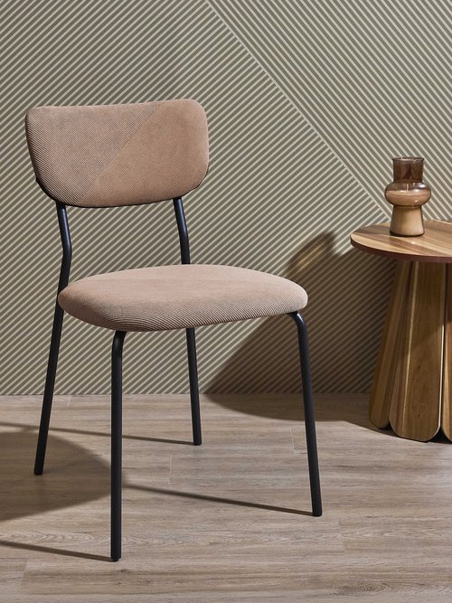 Chaise assise et dossier velours JULES MARRON CMP-HD7819 AM1