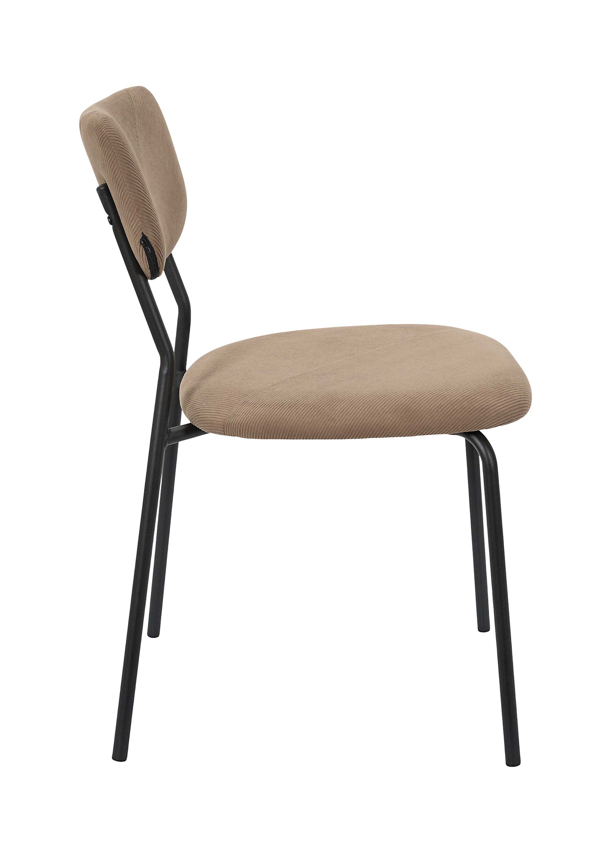 Chaise assise et dossier velours JULES MARRON CMP-HD7819 DR1