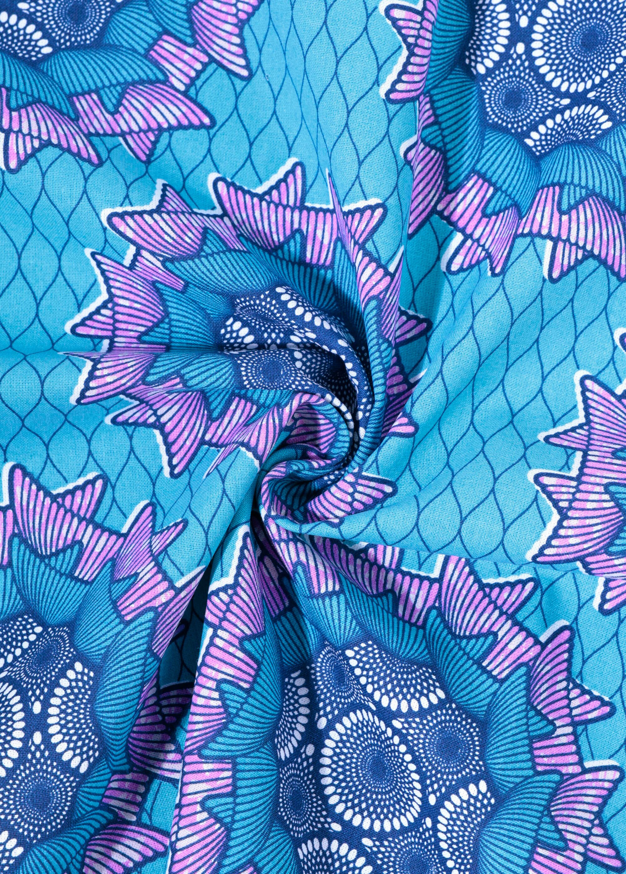 Coupon tissu ethnique Wax B2, 3x1,5m