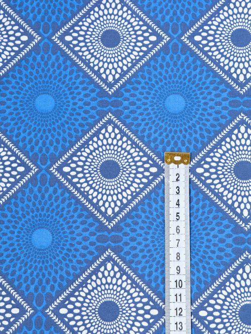 Coupon tissu ethnique Wax M2, 3x1,5m BLEU COT50882 DE1