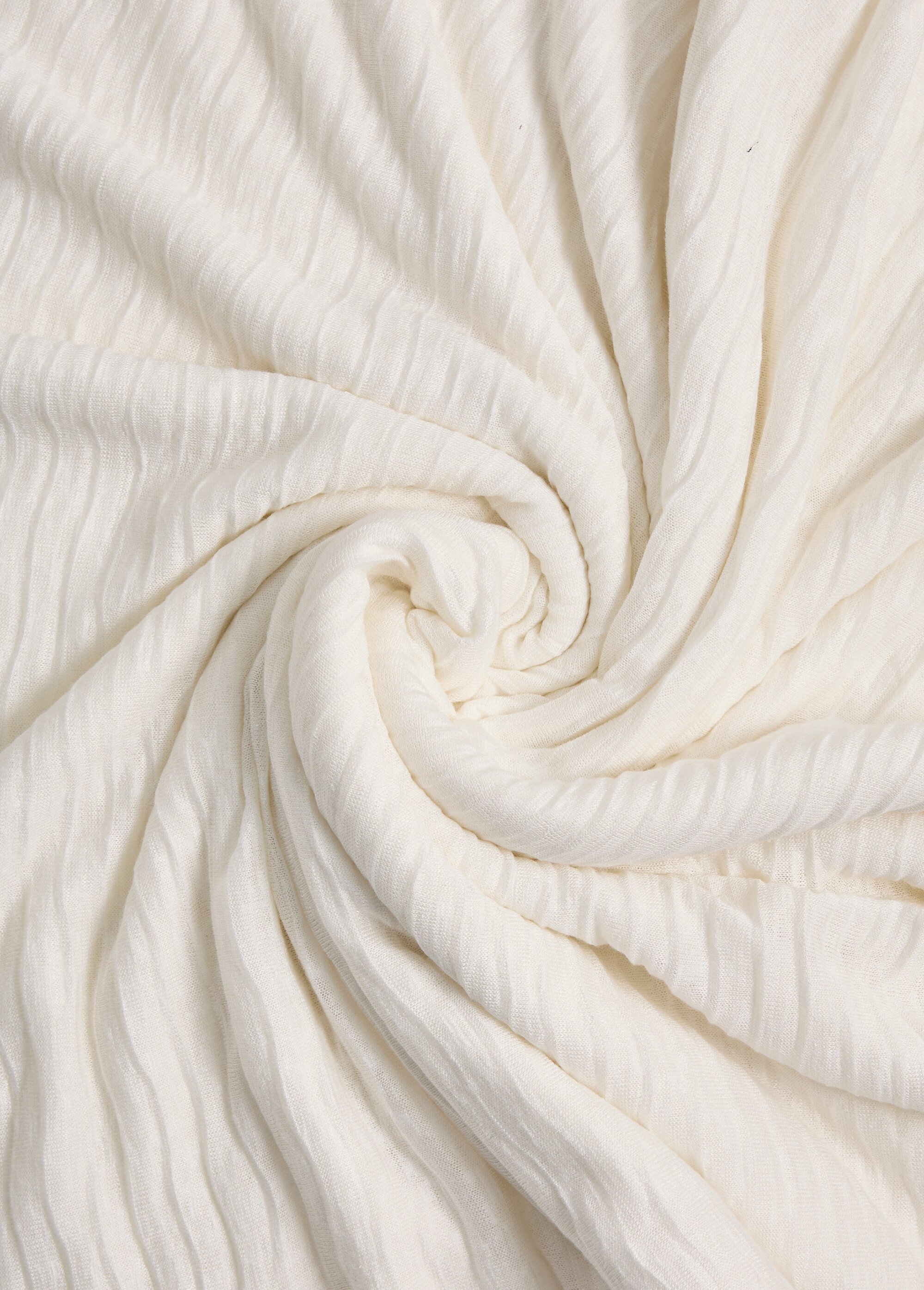 Coupon tissu jersey plissé permanent BLANC COT148226 FA1