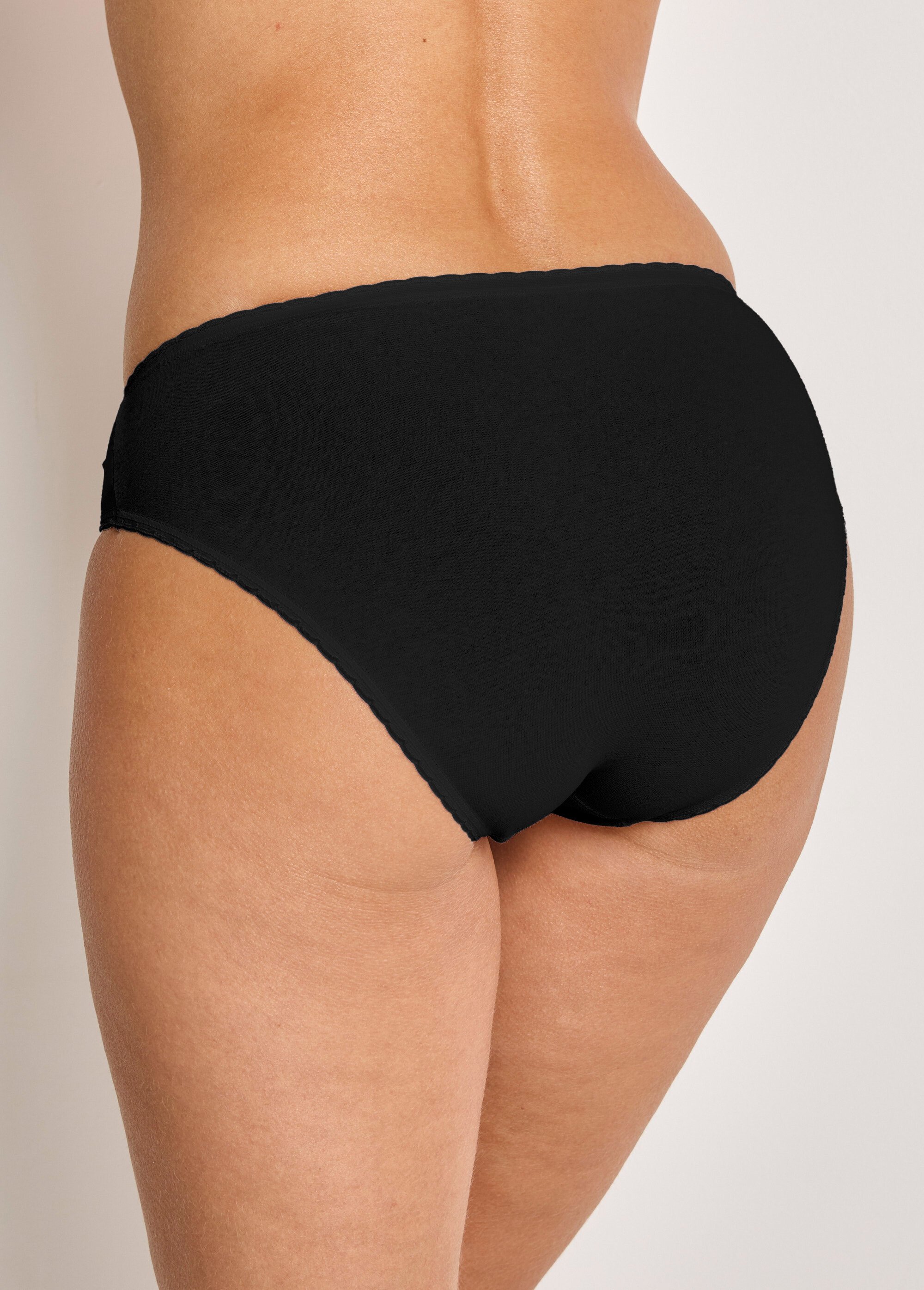 Culotte échancrée dentelle coton - lot de 3 Femme NOIR LOT3 DIALECTE DO1