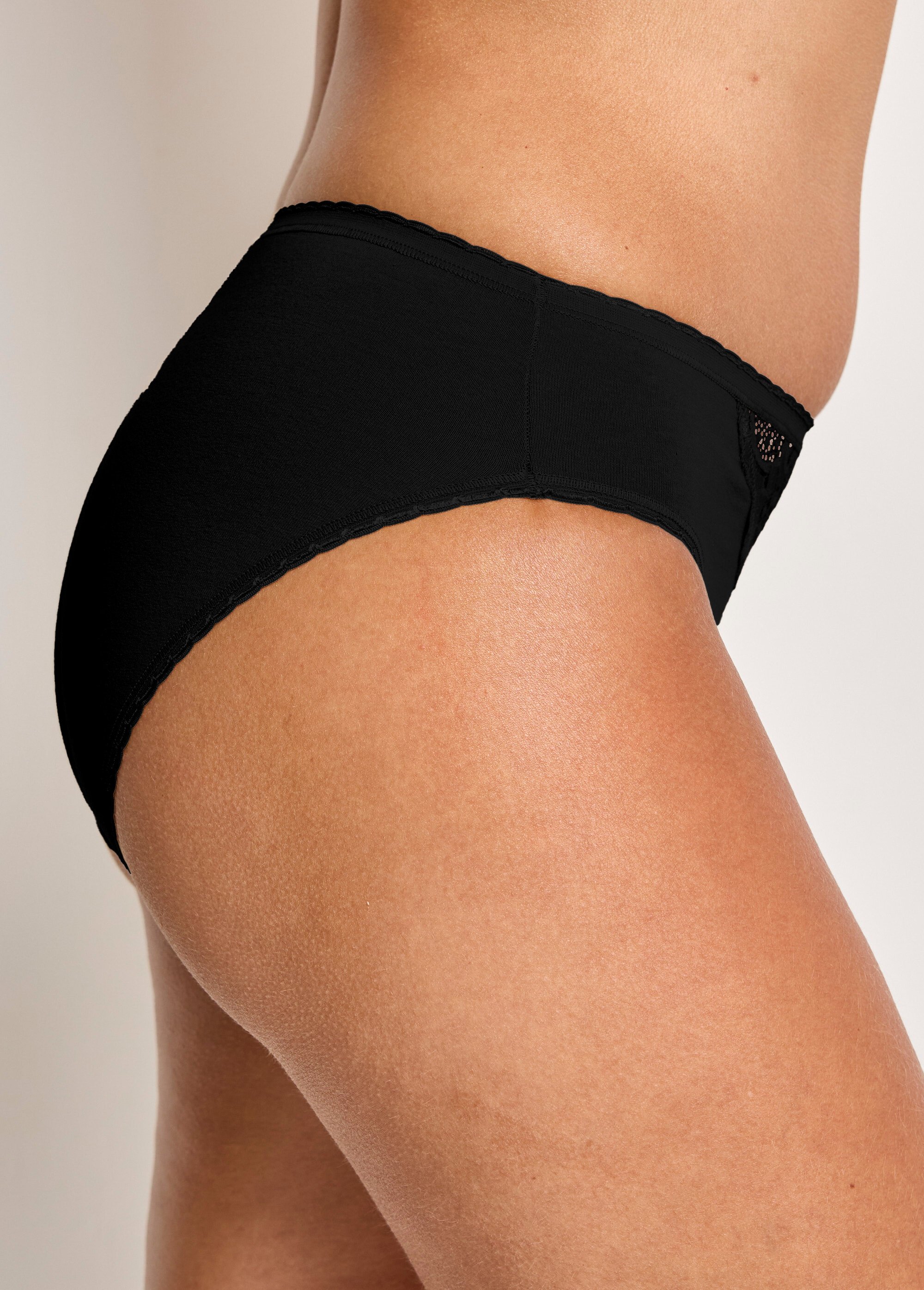 Culotte échancrée dentelle coton - lot de 3 Femme NOIR LOT3 DIALECTE DR1